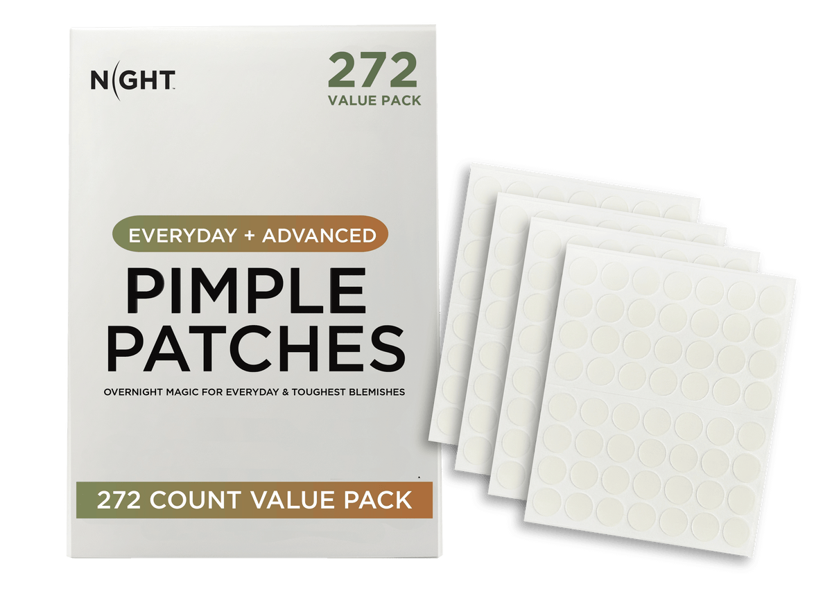 NIGHT Pimple Patch Duo packaging with Everyday and Advanced patches.