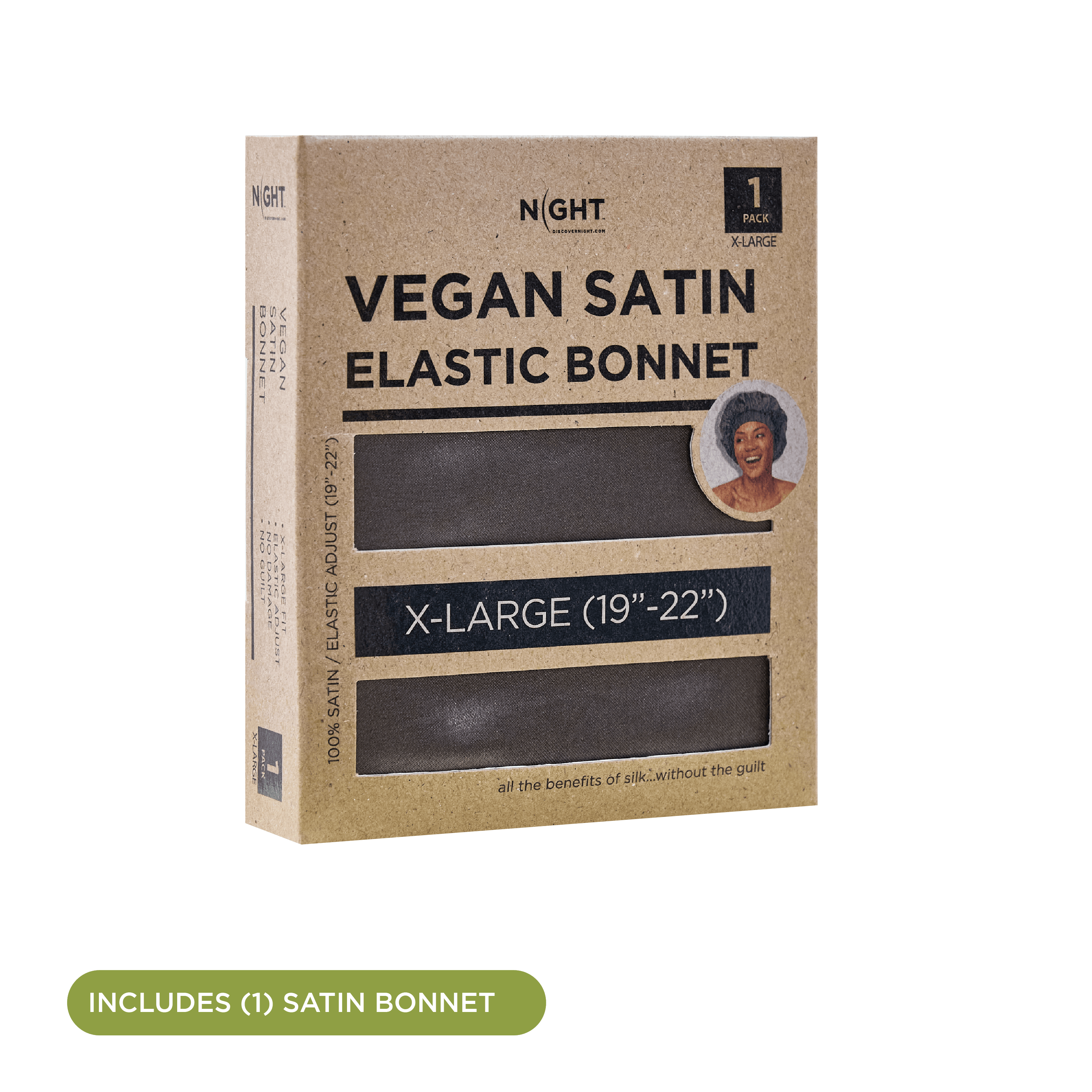 MEND HAIR ACCESSORIES Satin Bonnet, Elastic