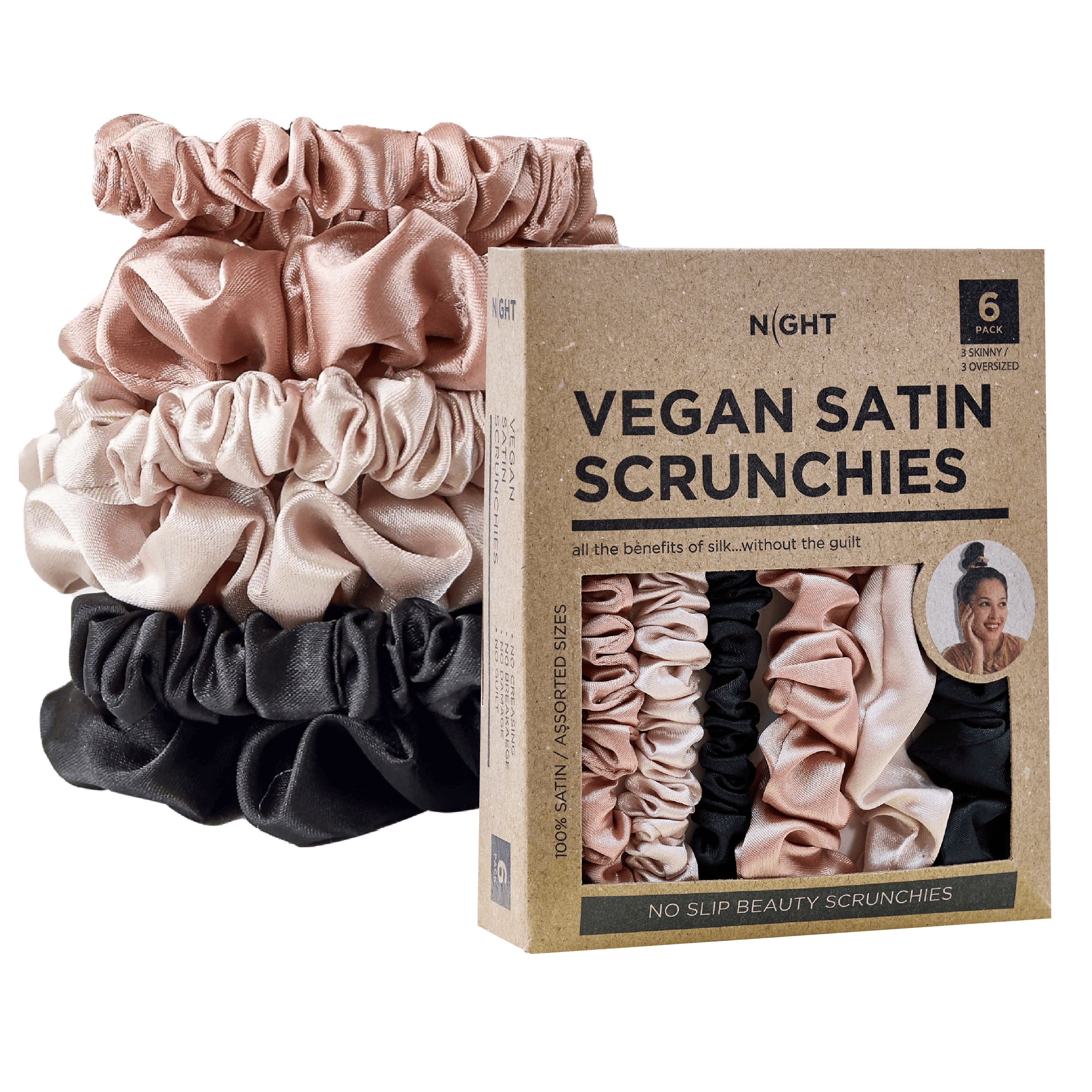 MEND Satin Scrunchies Satin Scrunchies, Skinny & Oversized