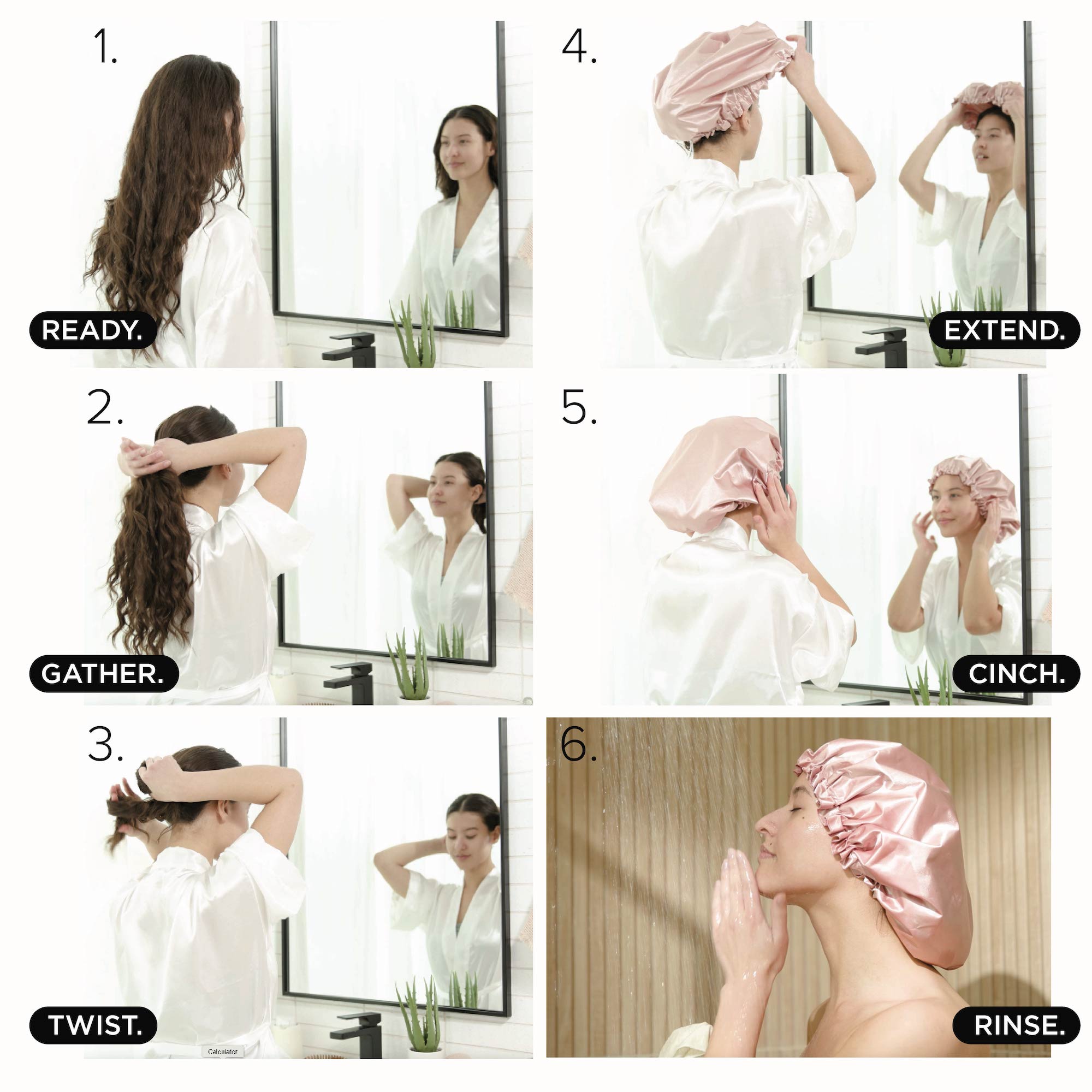 MEND Shower Cap Satin Shower Cap