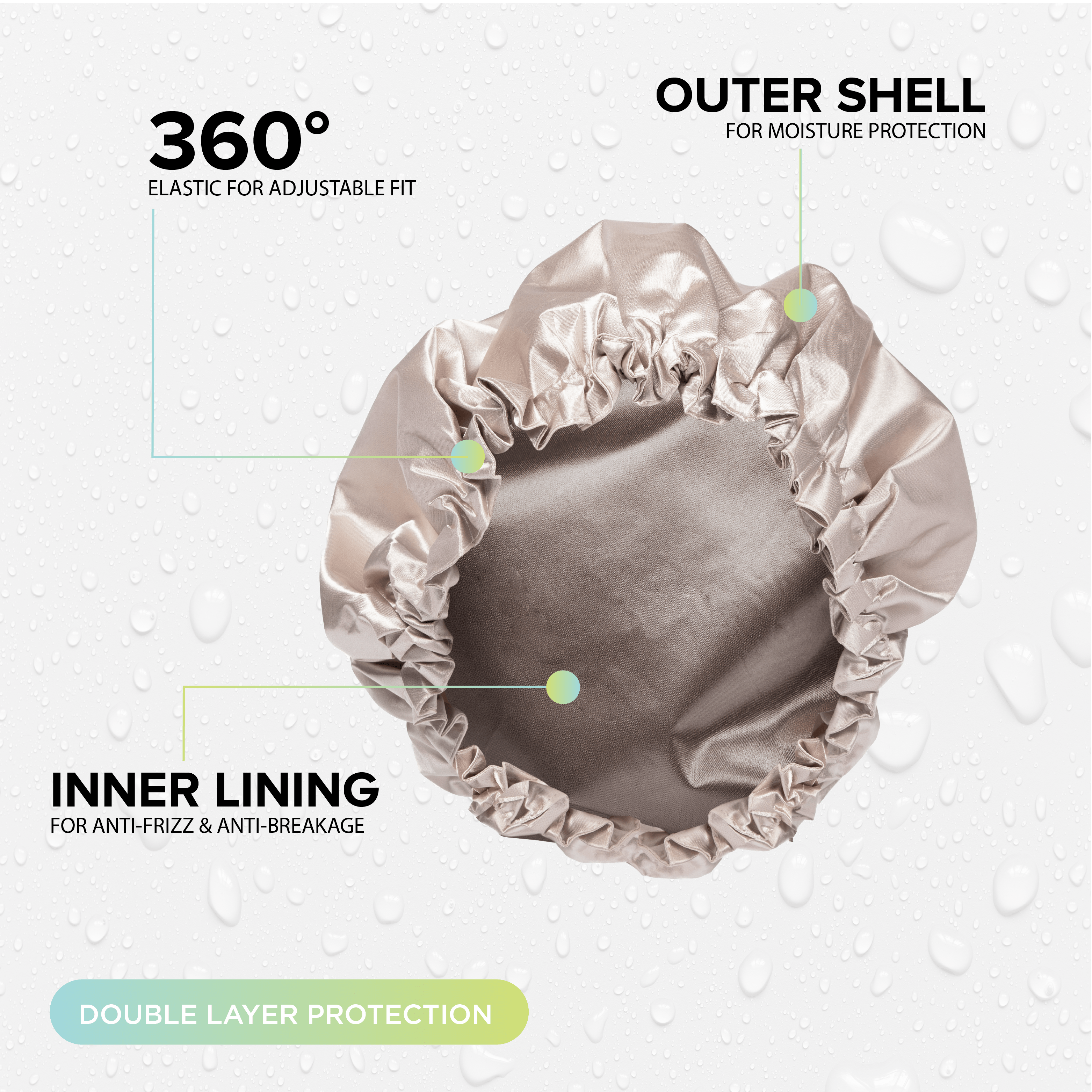 MEND Shower Cap Satin Shower & Sleep Cap