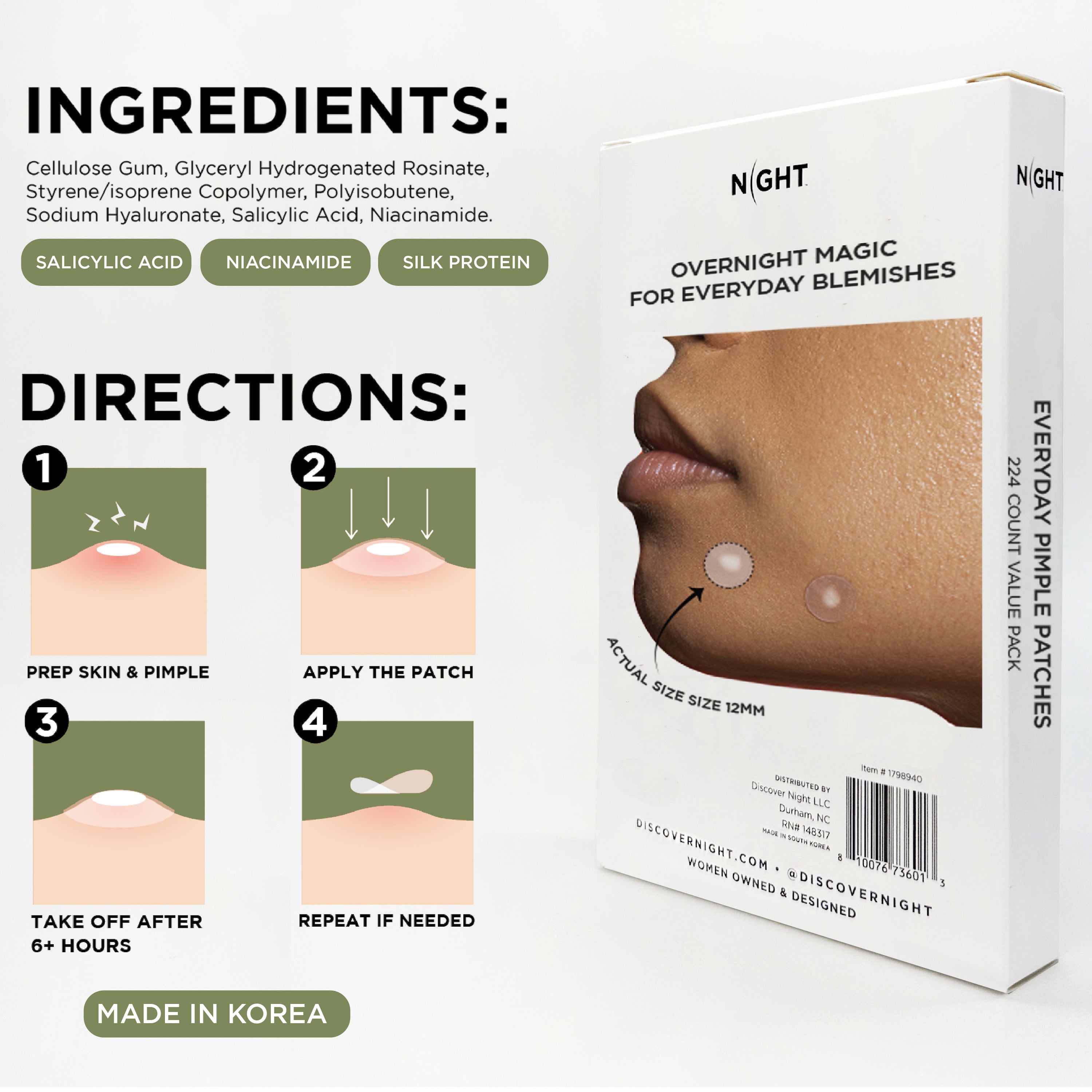 NIGHT Duplicate Everyday Pimple Patches, Ultra Value Pack, 224 Ct