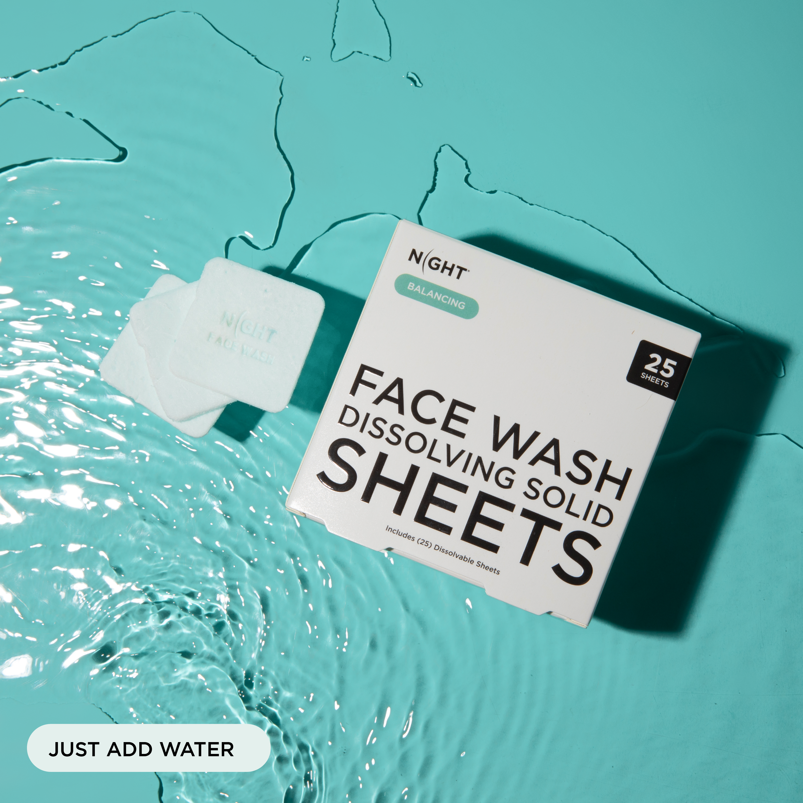 NIGHT Duplicate Magic Face Cleanser Sheets, Instantly Dissolves