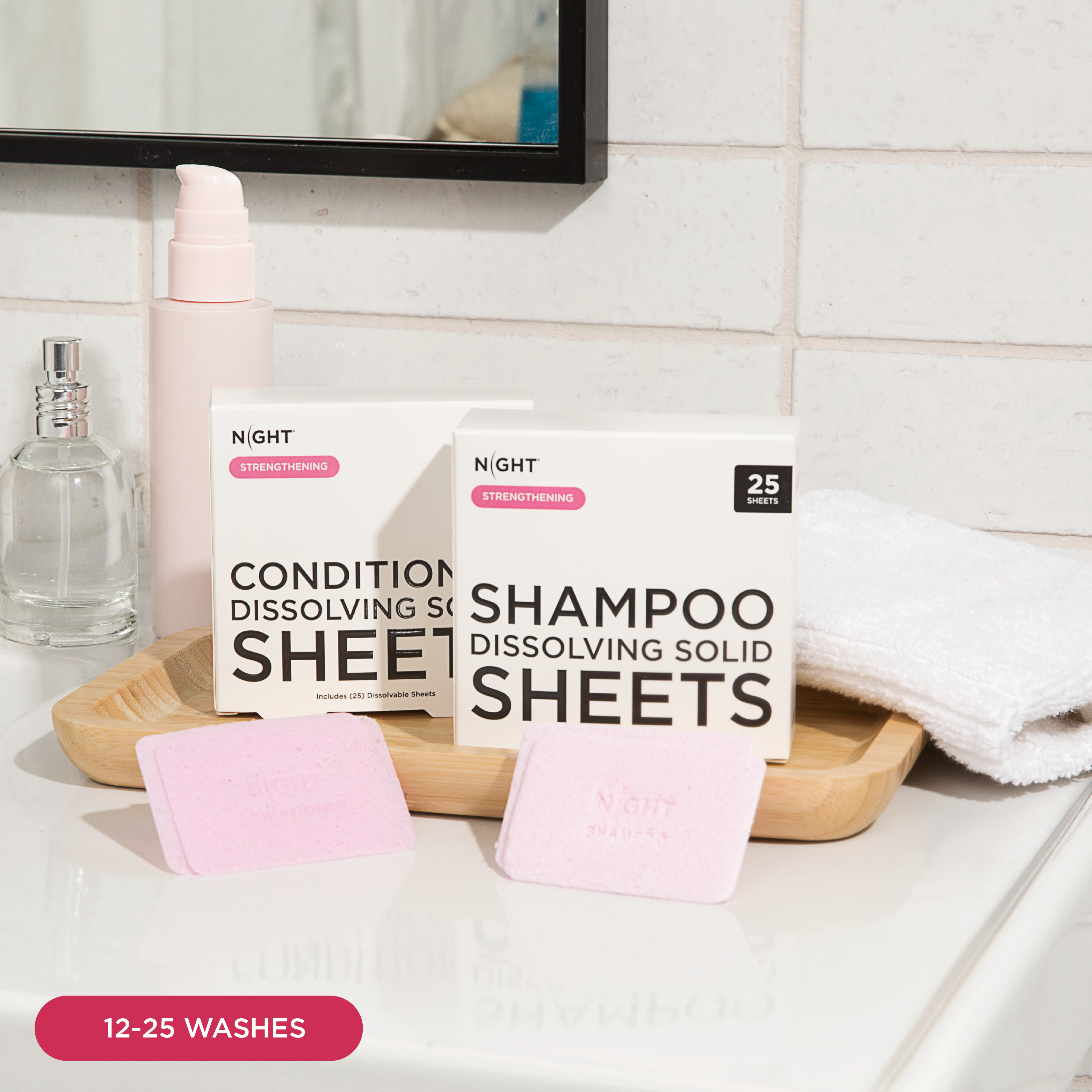 NIGHT Duplicate Magic Shampoo Sheets, Instantly Dissolves