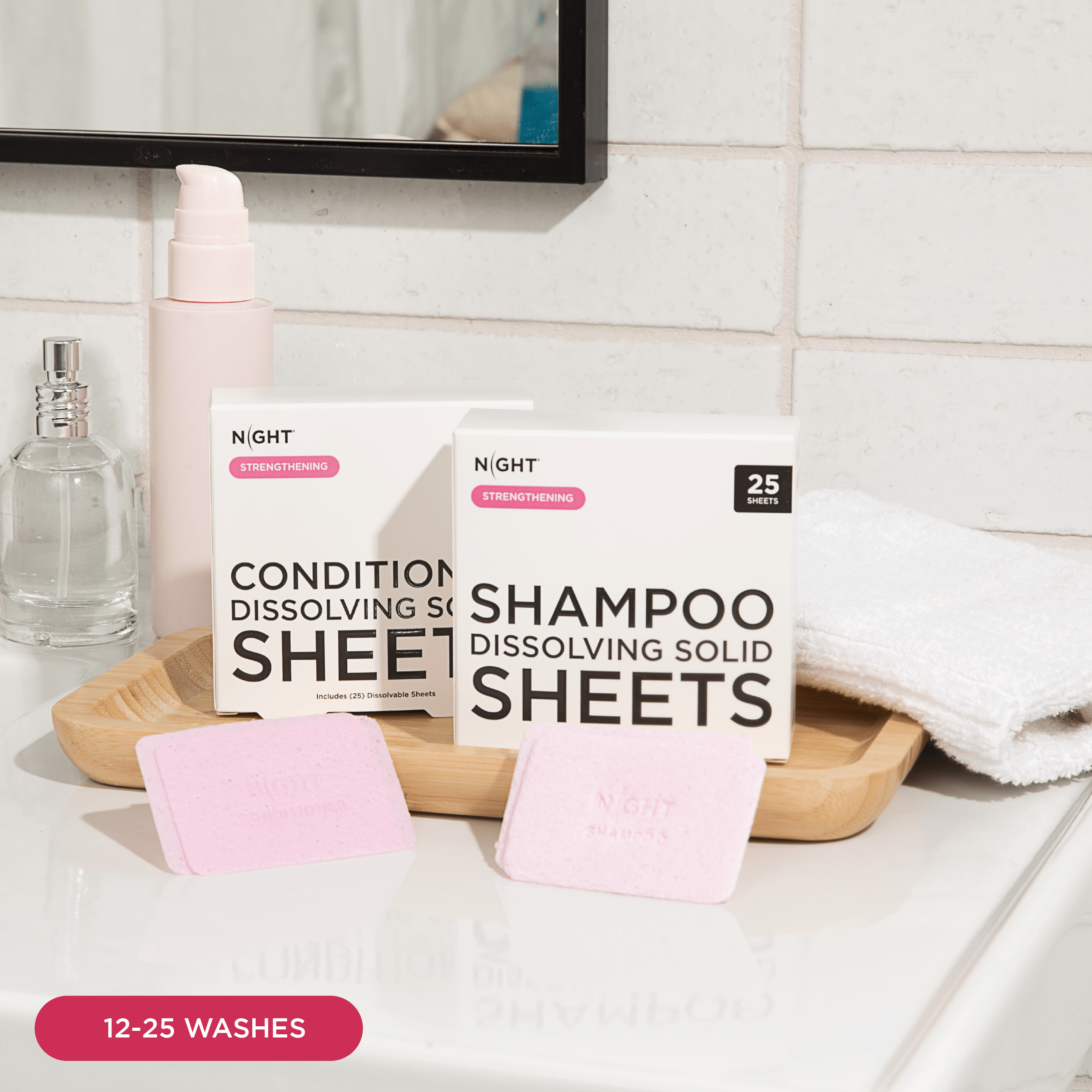 NIGHT Duplicate Magic Shampoo Sheets, Instantly Dissolves