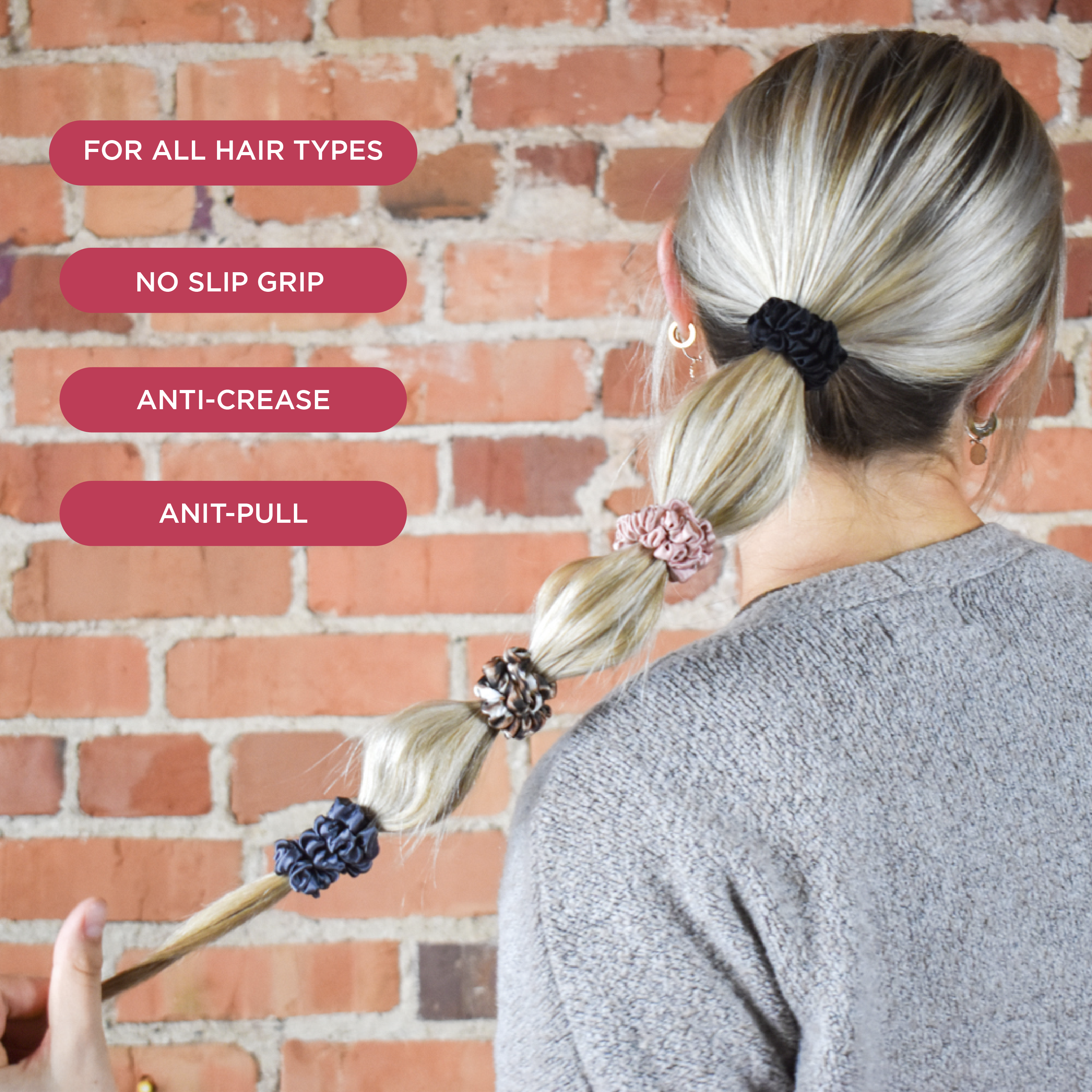 NIGHT Duplicate Silk Haircare Set, Pillowcase & Scrunchies