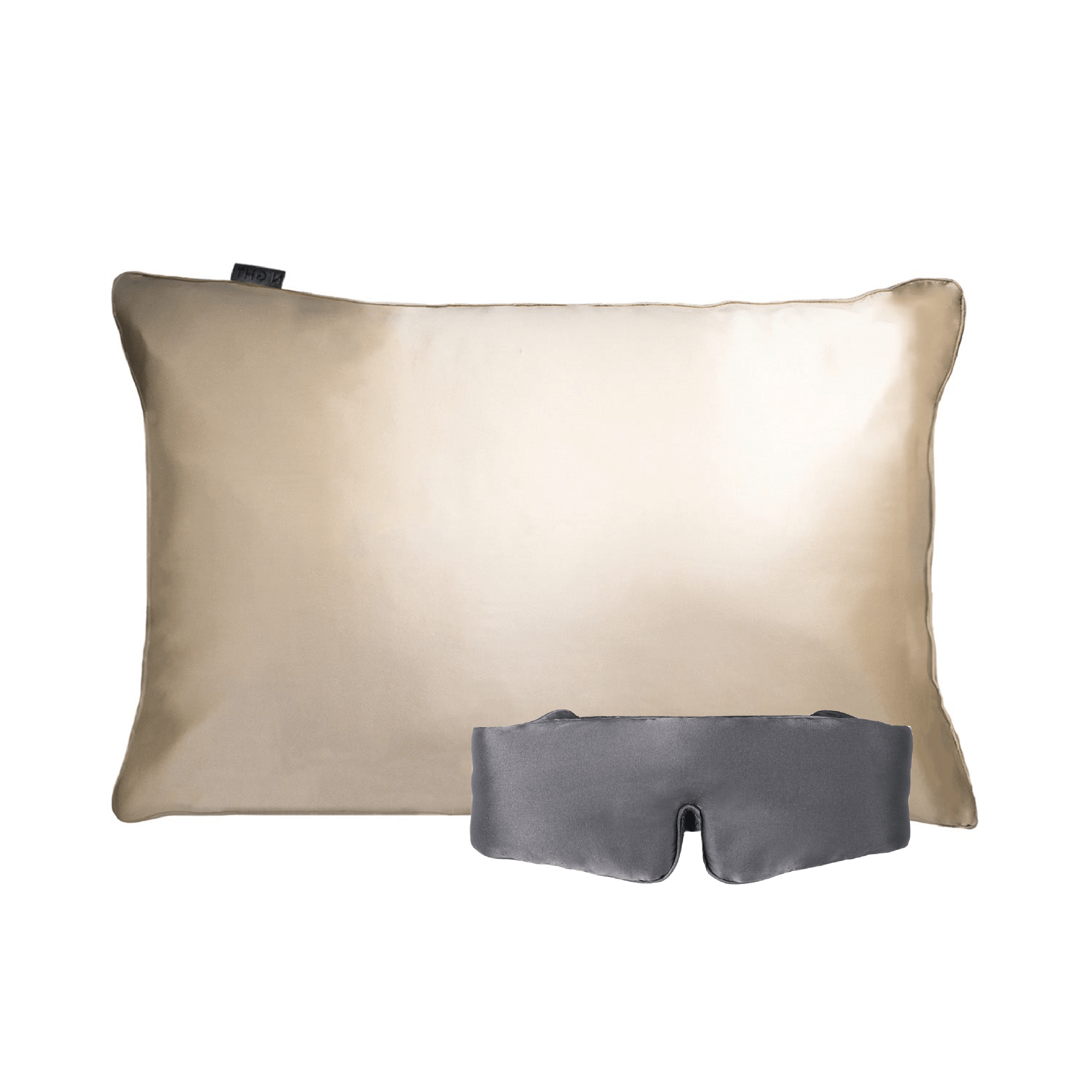NIGHT Duplicate Standard/Queen / Champagne Silk Sleep Set, Pillowcase & Eyemask