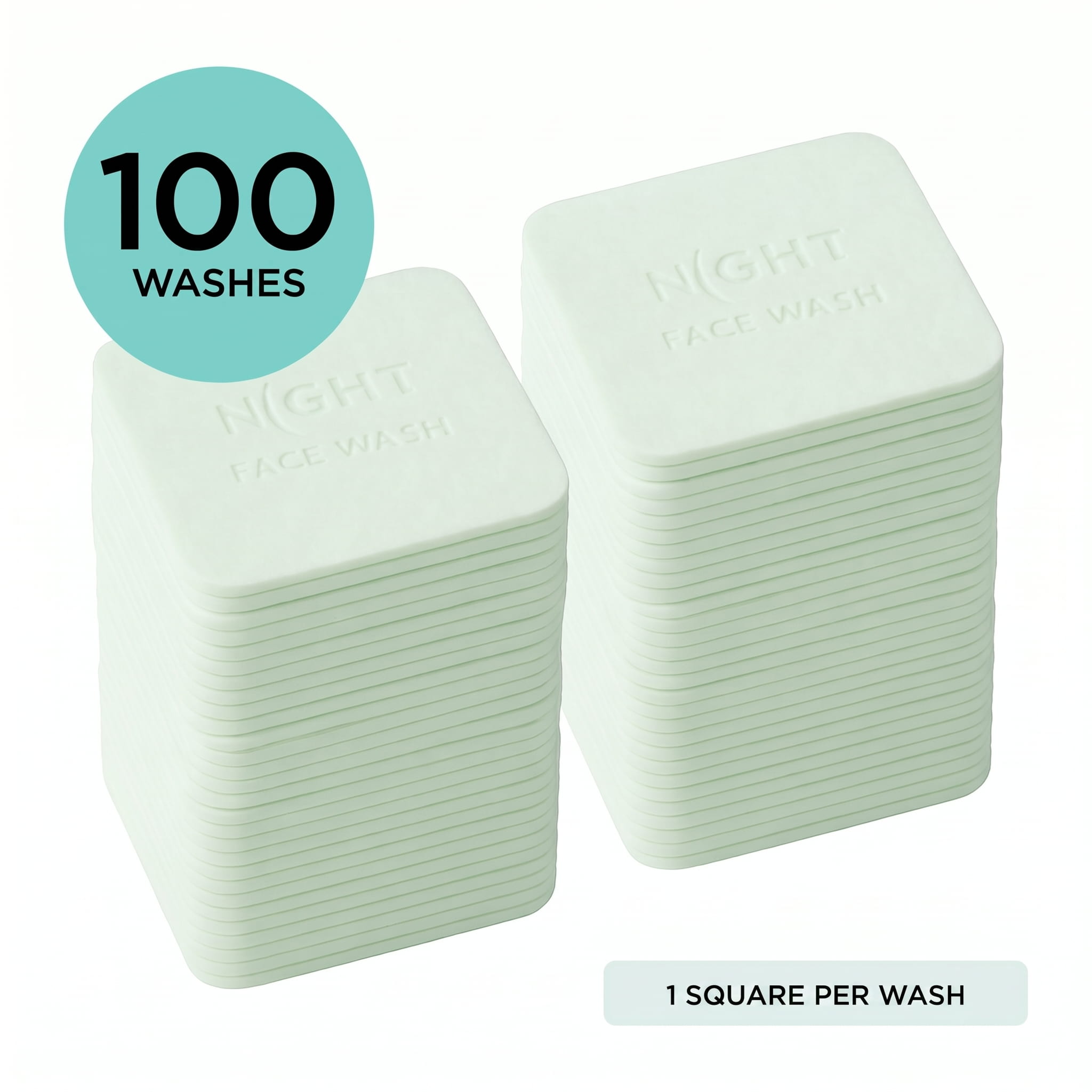 NIGHT Face Wash Face Wash Squares (100 Pack)