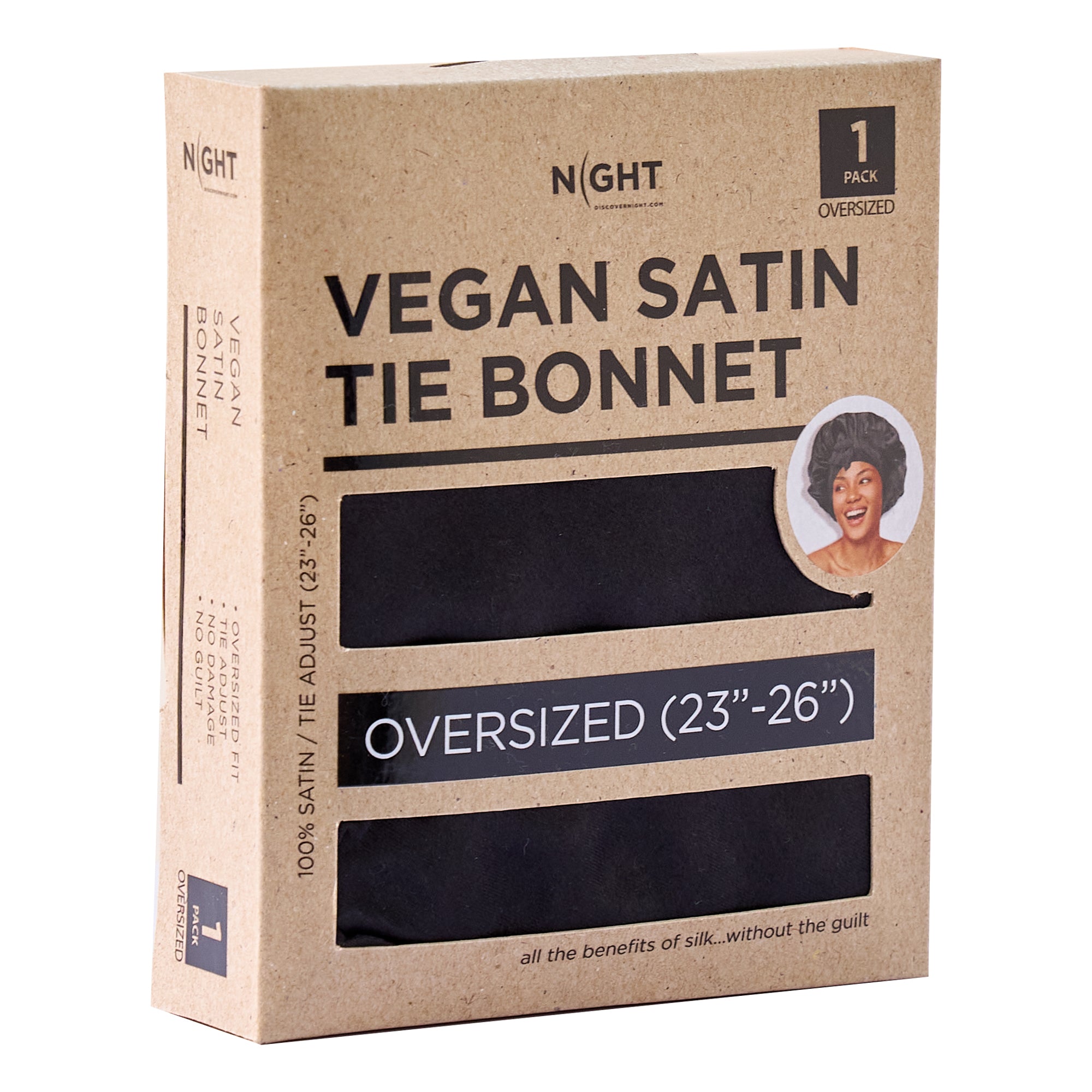 NIGHT HAIR ACCESSORIES Satin Bonnet, Tie