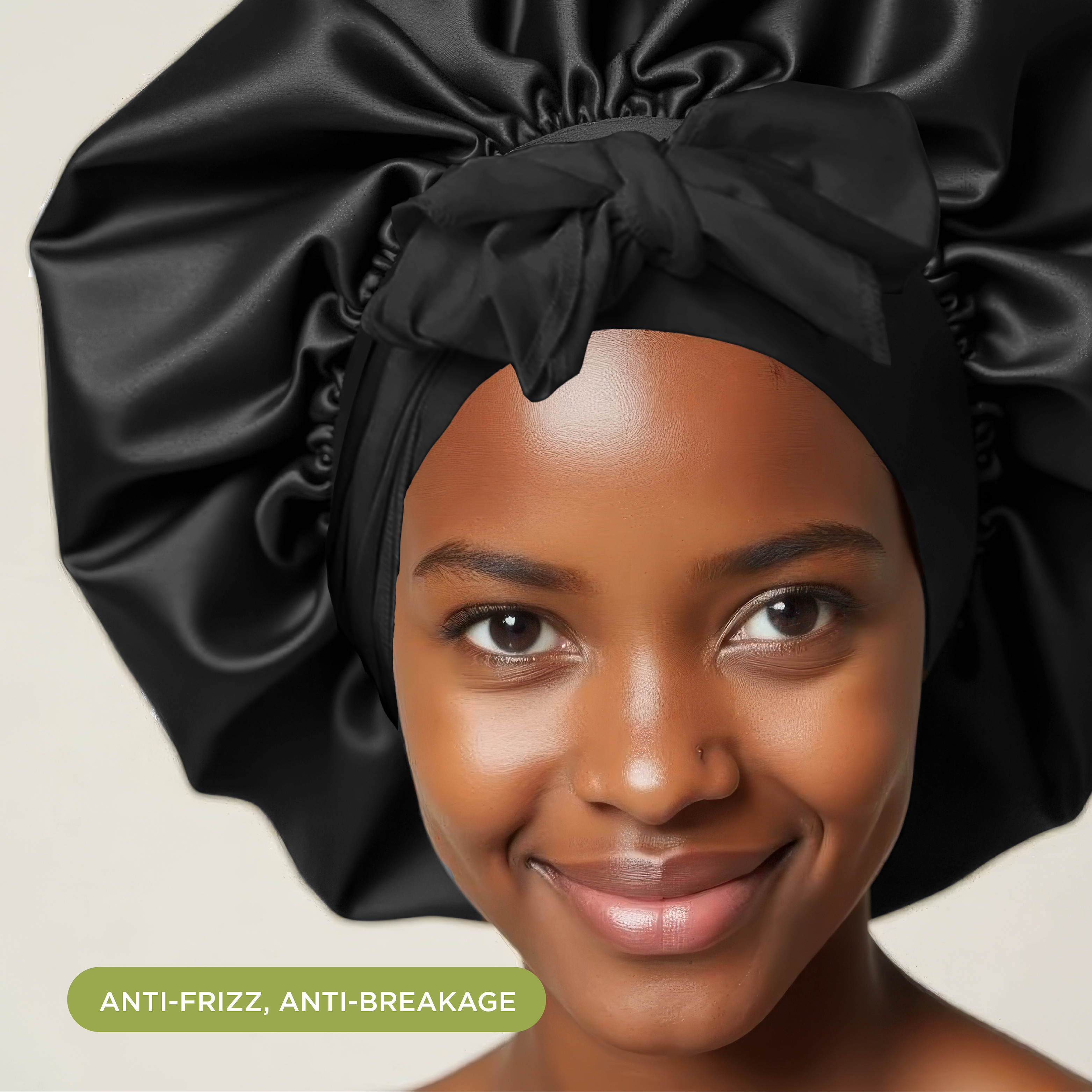 NIGHT HAIR ACCESSORIES Satin Bonnet, Tie