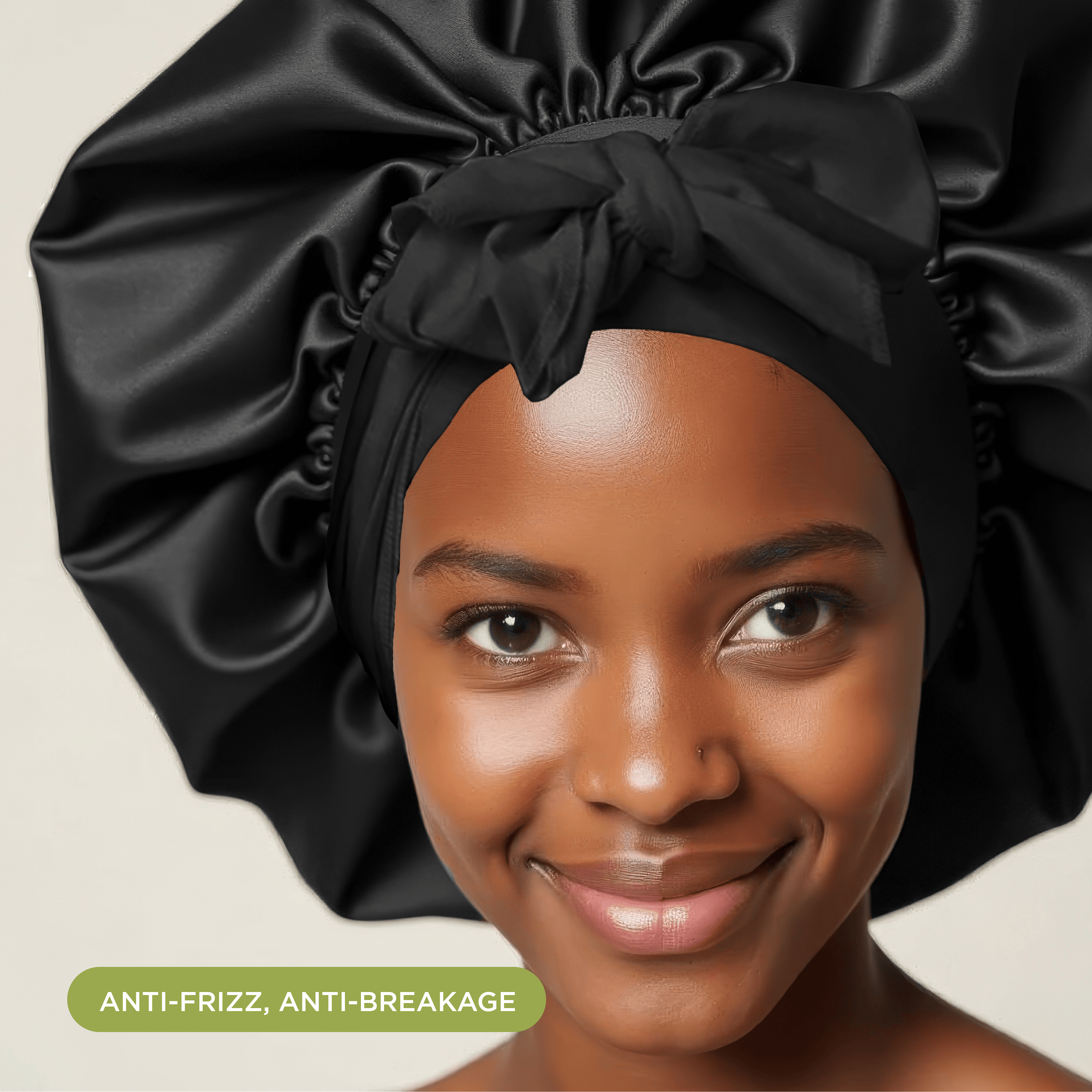 NIGHT HAIR ACCESSORIES Satin Bonnet, Tie