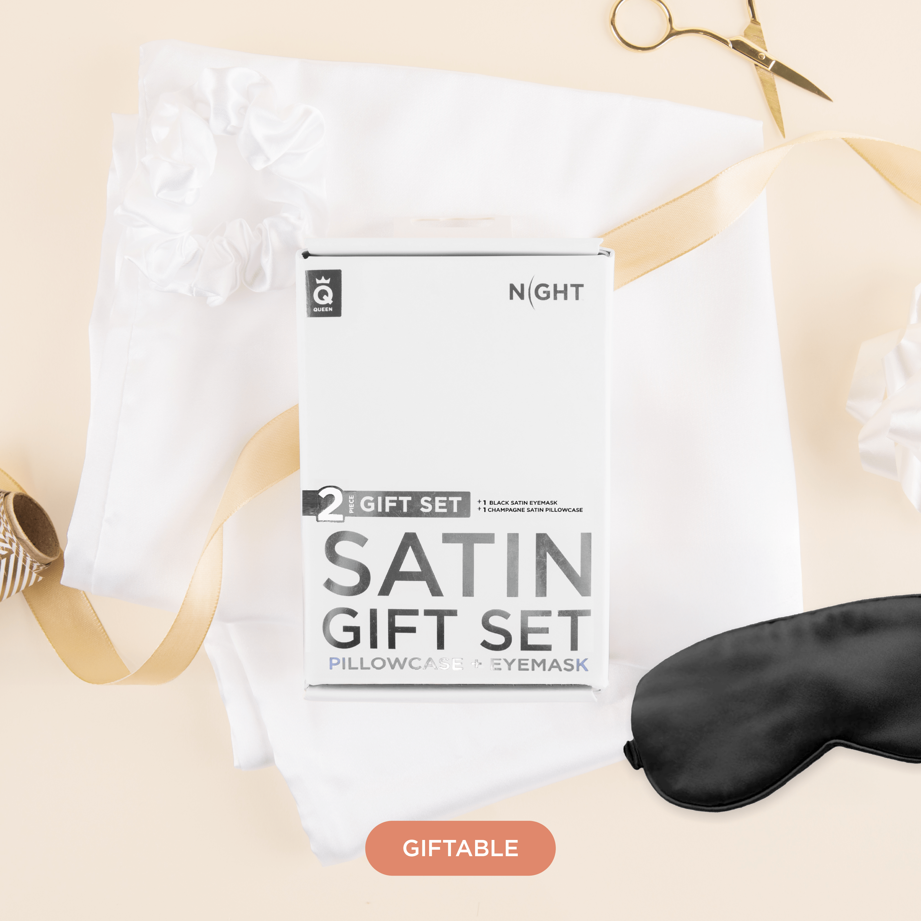 NIGHT PC + Eyemask Satin Sleep Set, Pillowcase & Sleep Mask