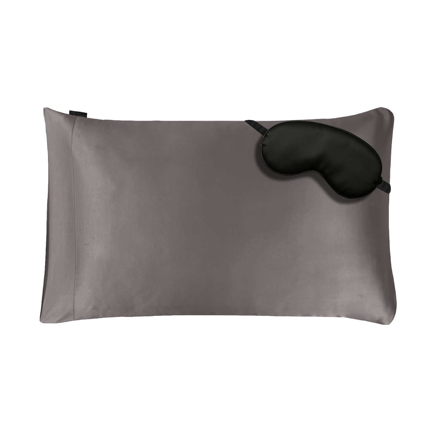 NIGHT PC + Eyemask Standard/Queen / Gunmetal Satin Sleep Set, Pillowcase & Sleep Mask