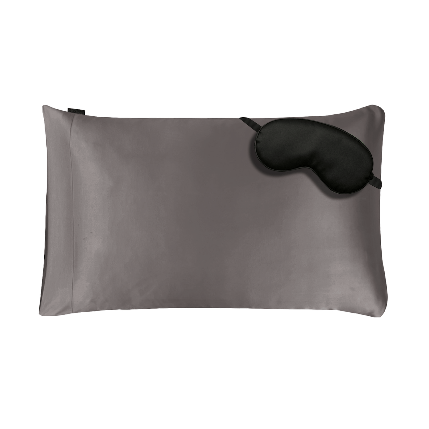 NIGHT PC + Eyemask Standard/Queen / Gunmetal Satin Sleep Set, Pillowcase & Sleep Mask
