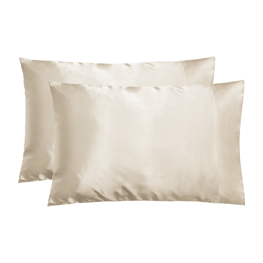 NIGHT PC Satin Standard/Queen / Champagne / 2 Pack Satin Washable Pillowcase