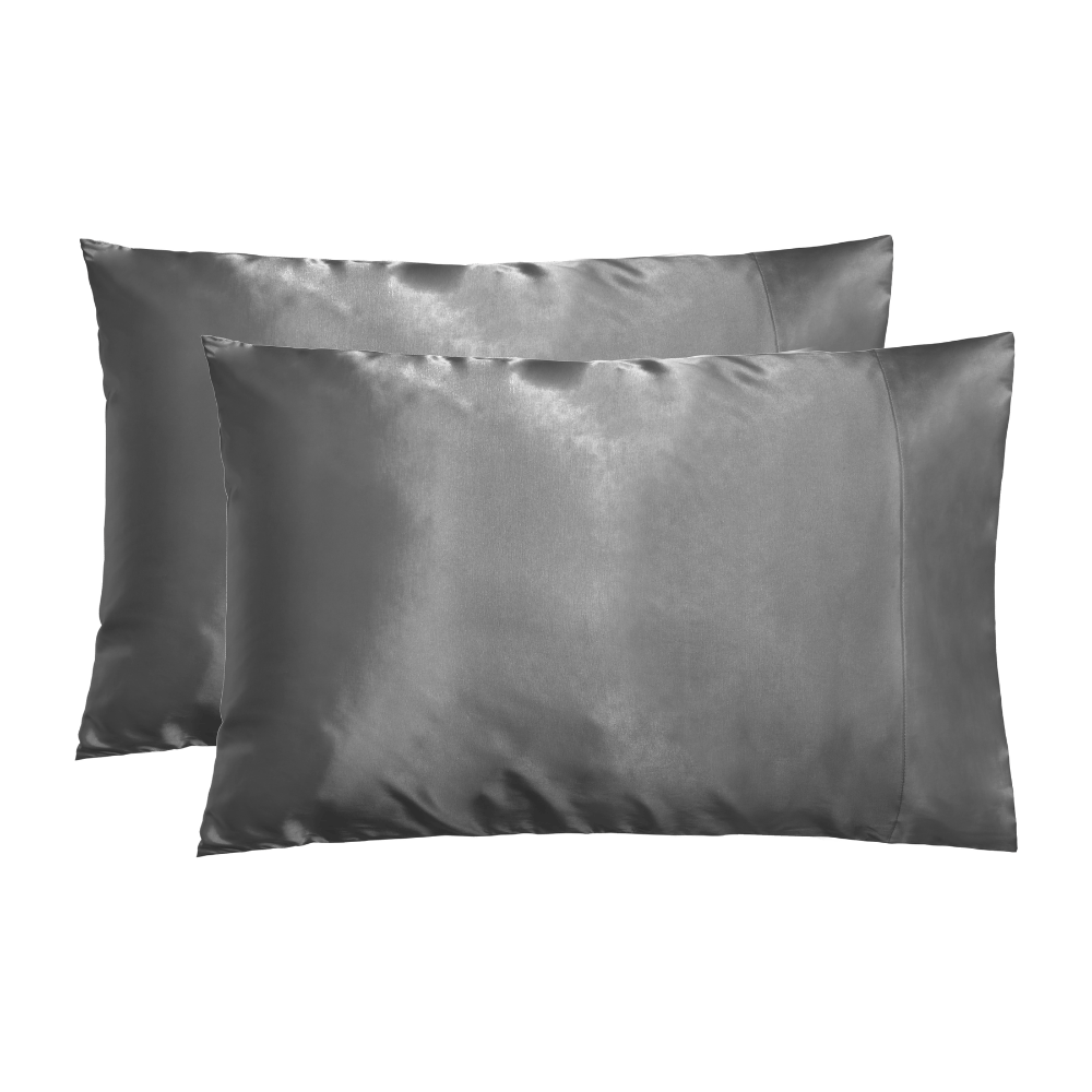 NIGHT PC Satin Standard/Queen / Gunmetal / 2 Pack Satin Washable Pillowcase