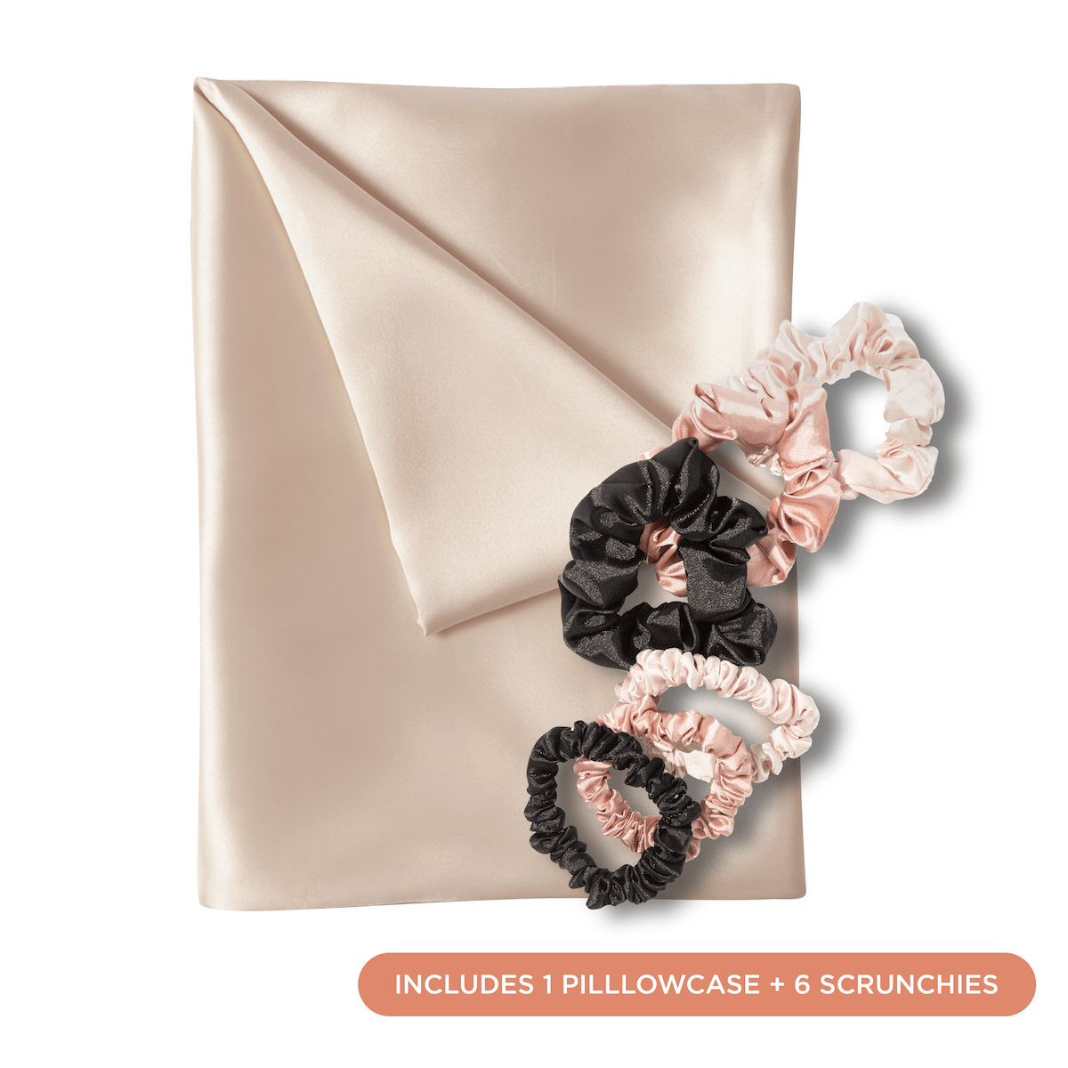 NIGHT PC + Scrunchie Satin Haircare Set, Pillowcase & Scrunchies