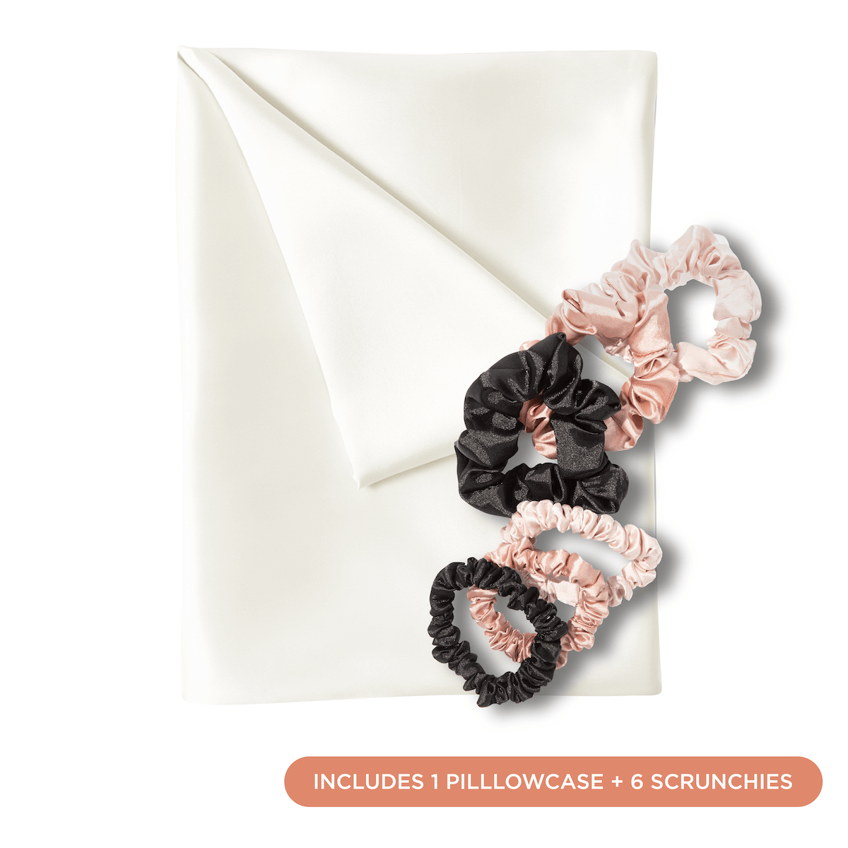 NIGHT PC + Scrunchie Satin Haircare Set, Pillowcase & Scrunchies