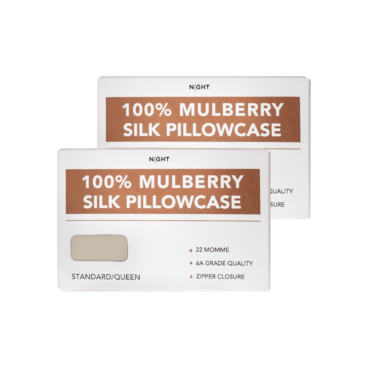 NIGHT PC Silk 100% Mulberry Silk Pillowcase, 2 Pack
