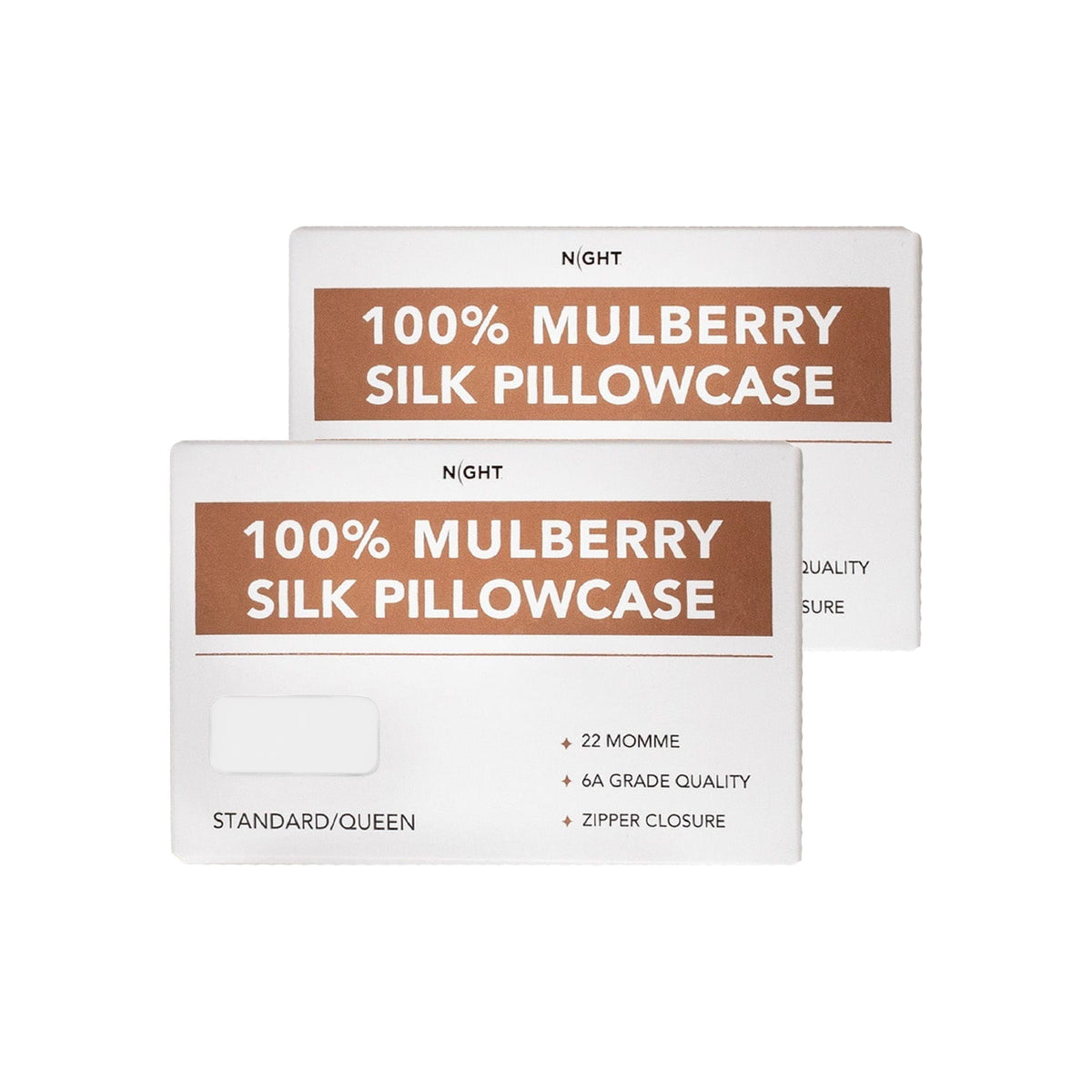 NIGHT PC Silk 100% Mulberry Silk Pillowcase, 2 Pack