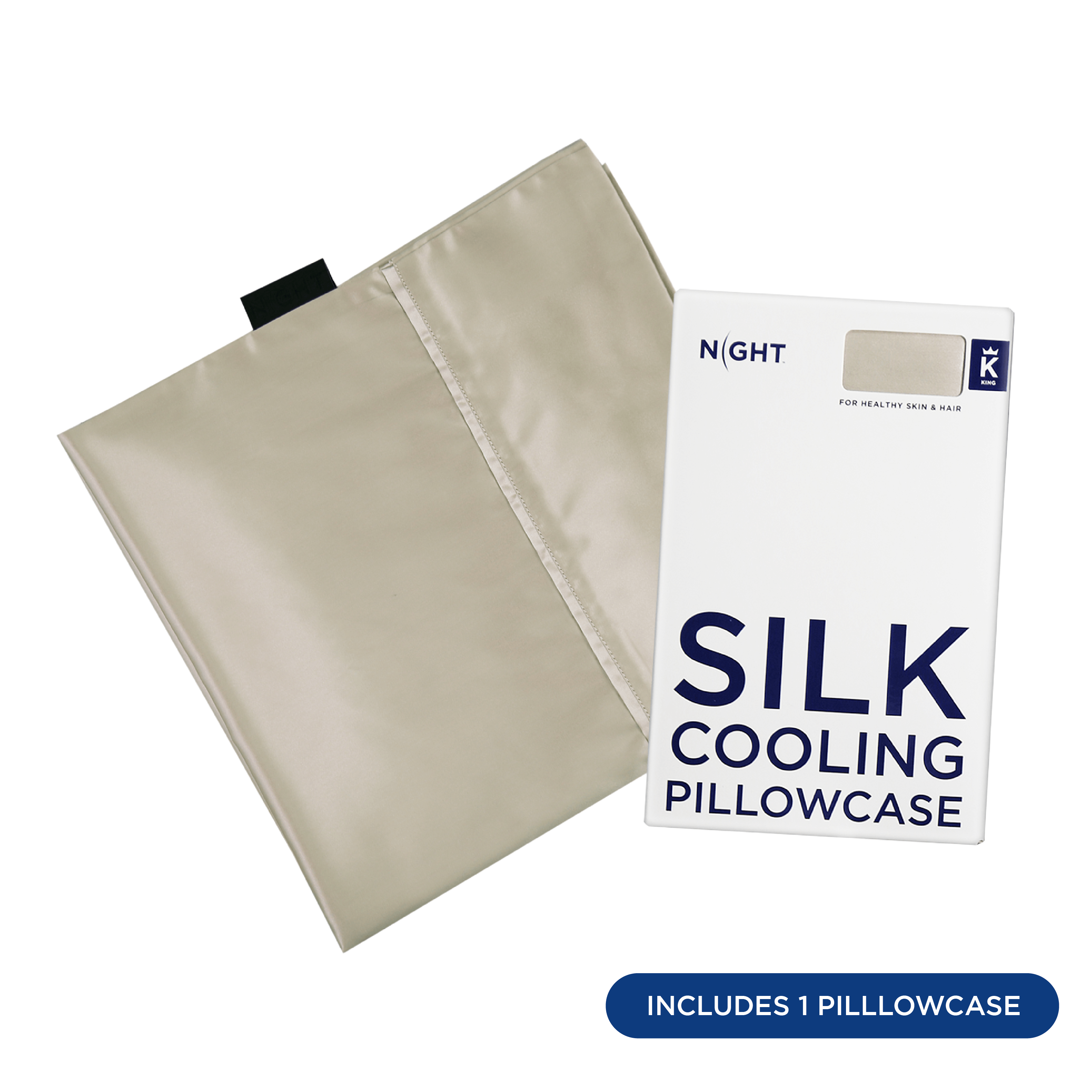 NIGHT PC Silk Silk Cooling Pillowcase