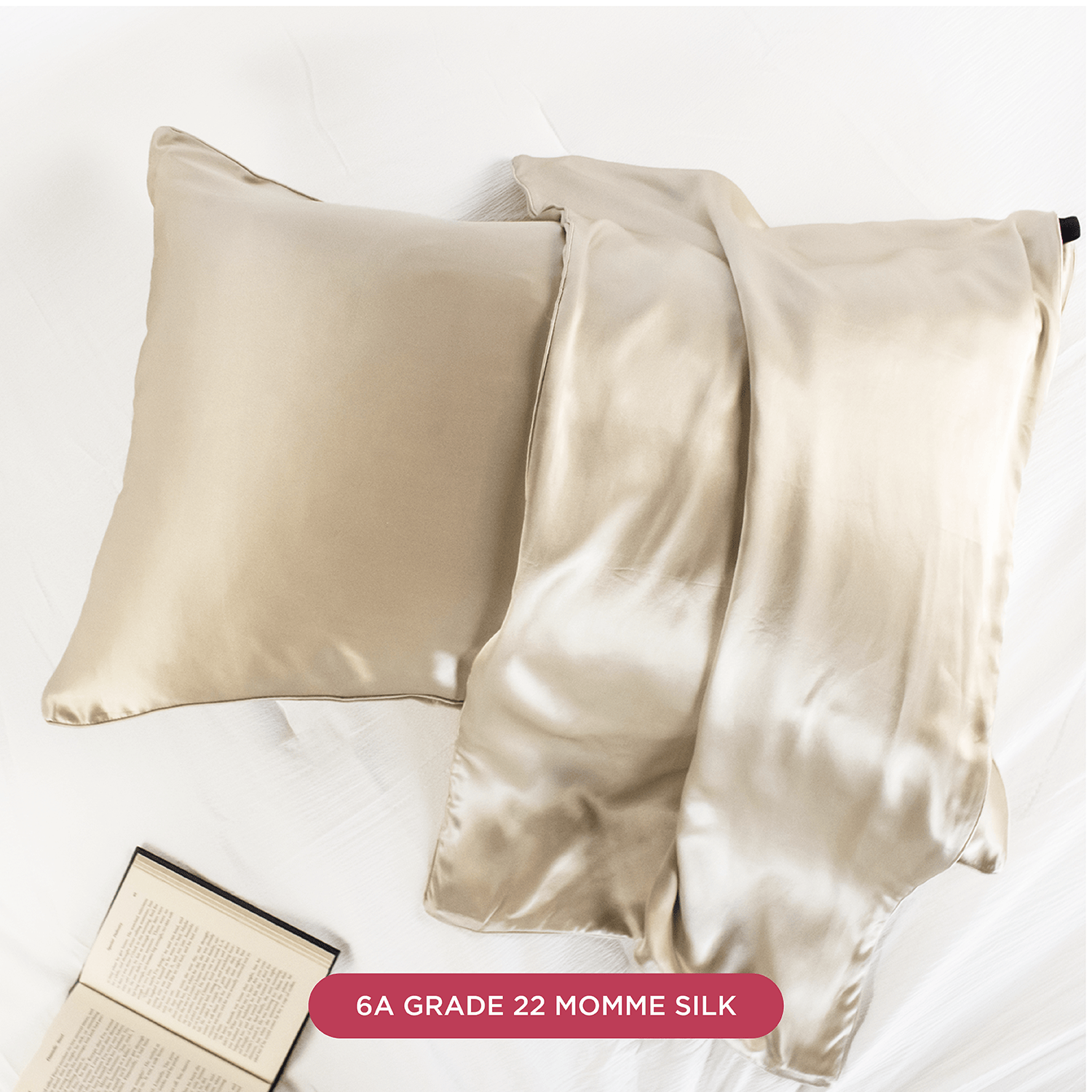 NIGHT PC Silk Silk Pillowcase, 100% Silk, Zipper