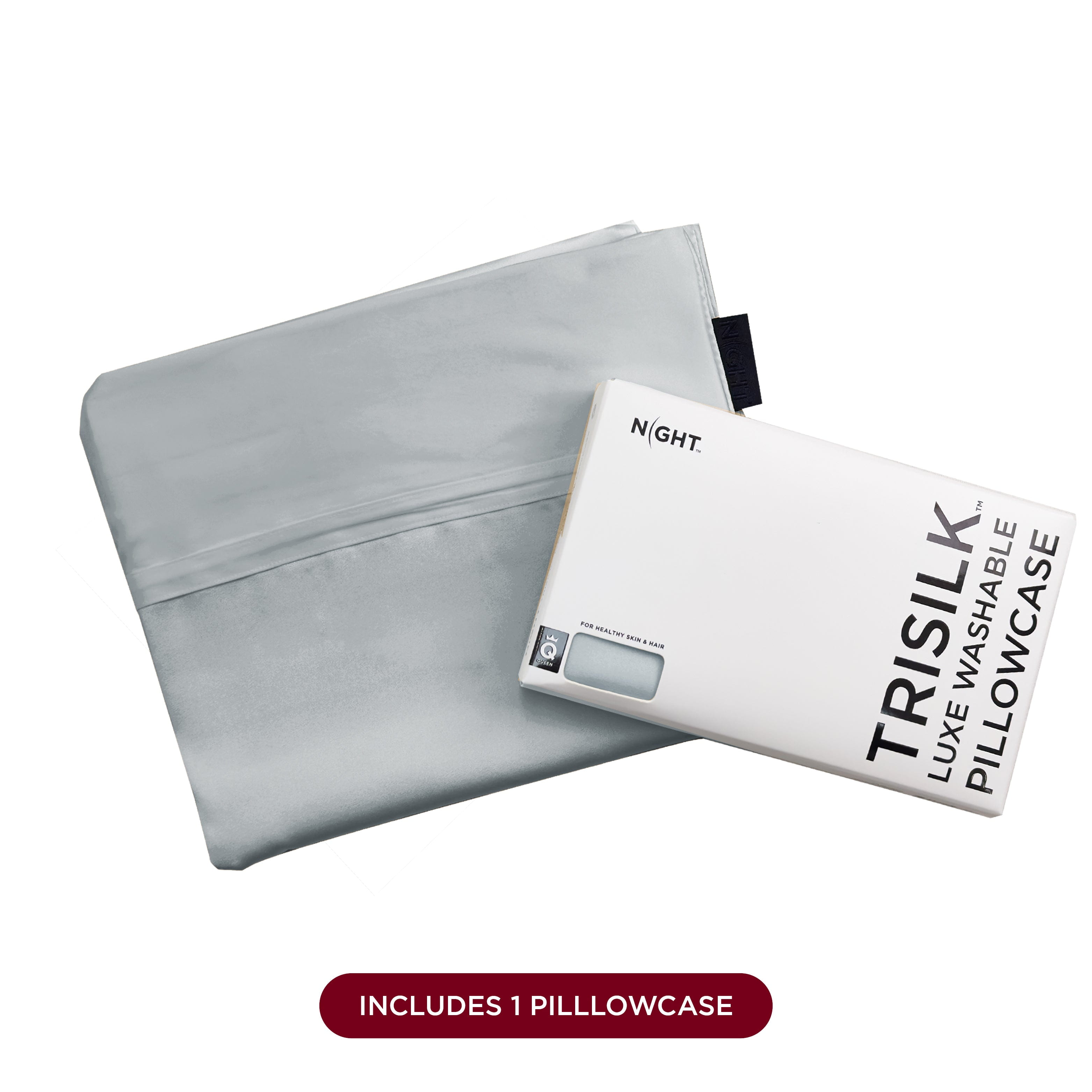 NIGHT PC Silk Silk Pillowcase, TriSilk, Zipper