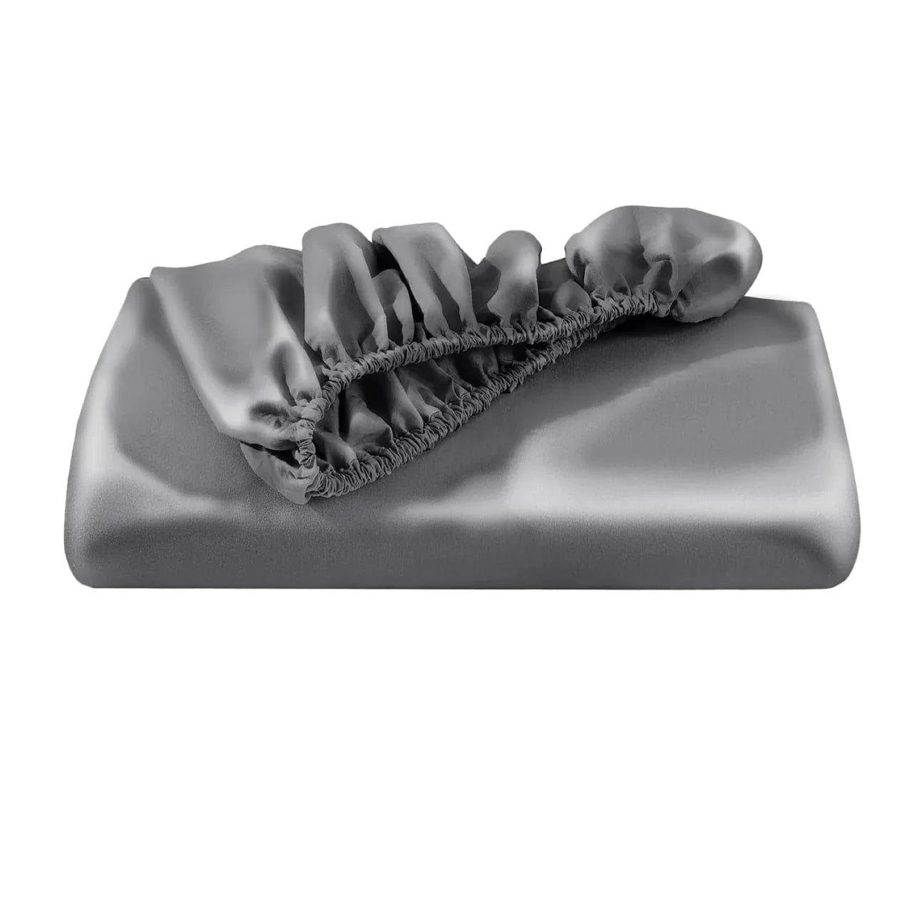 NIGHT SH Satin Fitted / Queen / Gunmetal Satin Washable Sheet (Separates)