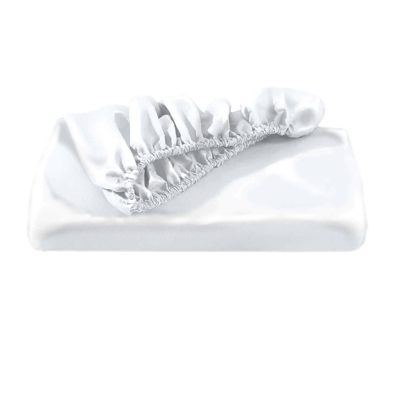 NIGHT SH Satin Fitted / Queen / White Satin Washable Sheet (Separates)