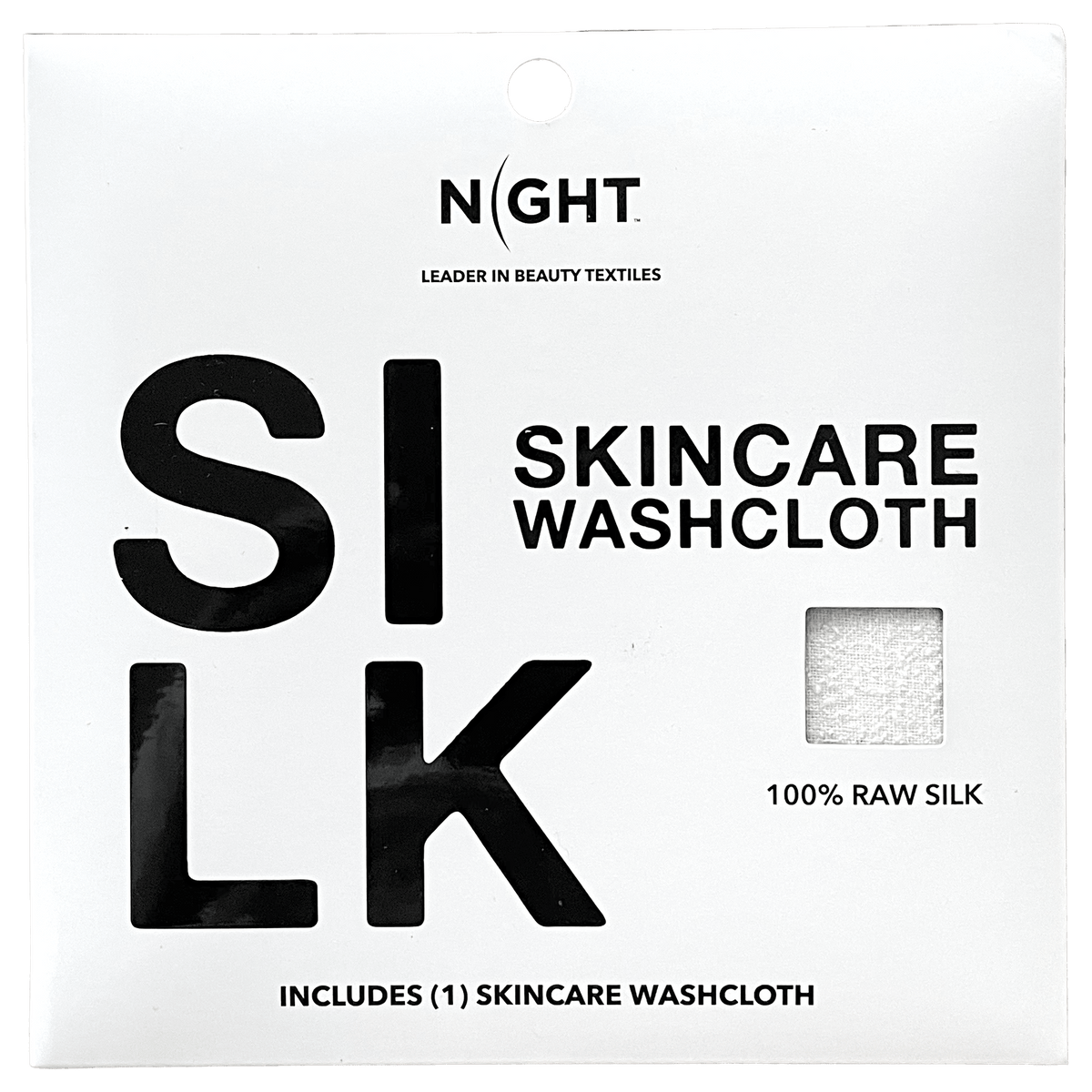 NIGHT Wc Silk Raw Silk Skincare Washcloths - 1 Pack