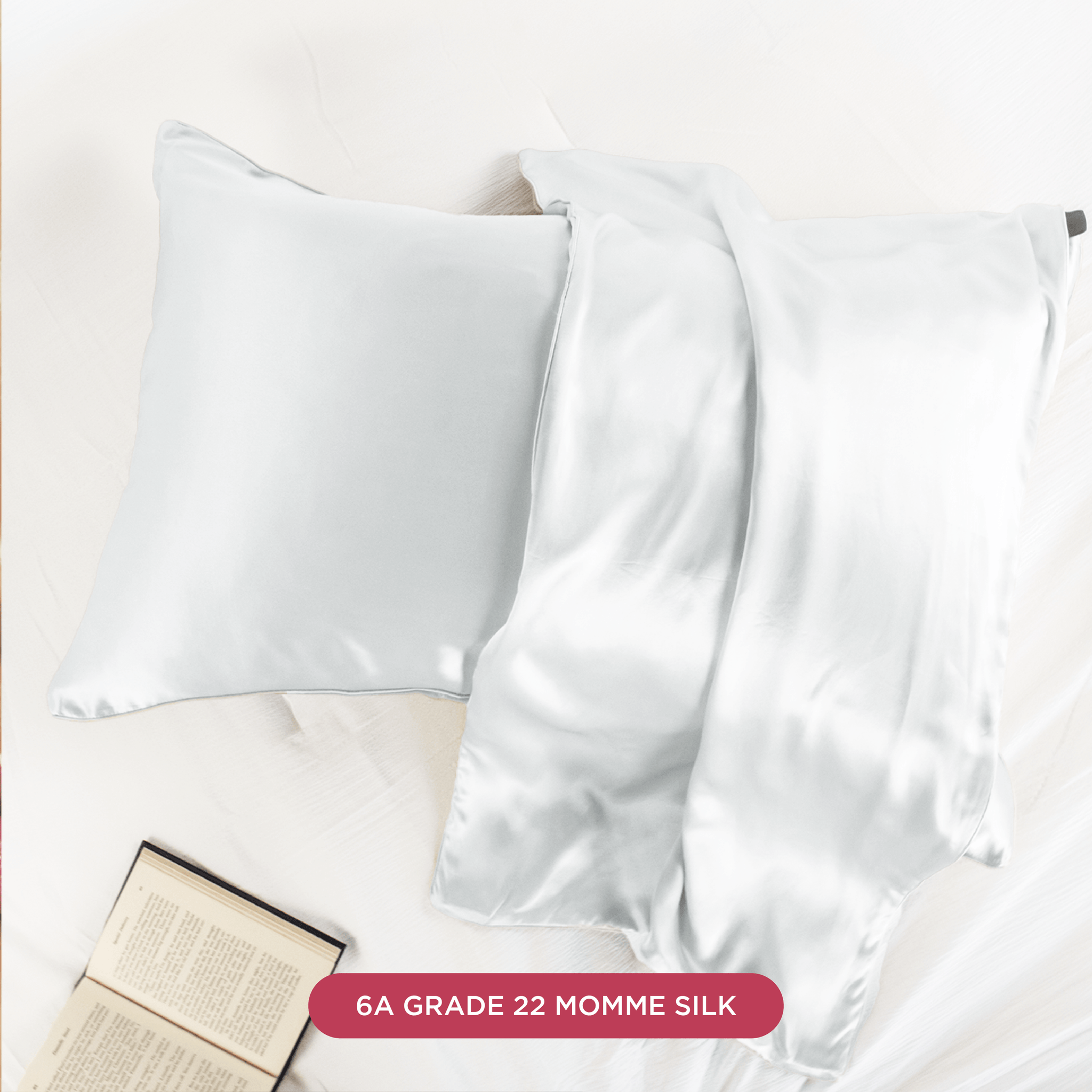 Night 22 Momme Mulberry Silk Pillowcase White King