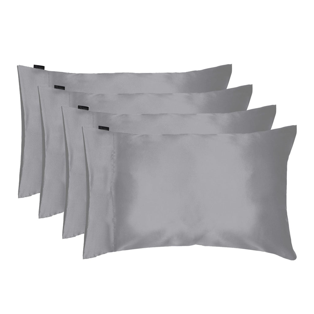 NIGHT Duplicate Standard/Queen / Gunmetal Satin Washable Pillowcase - 4PK