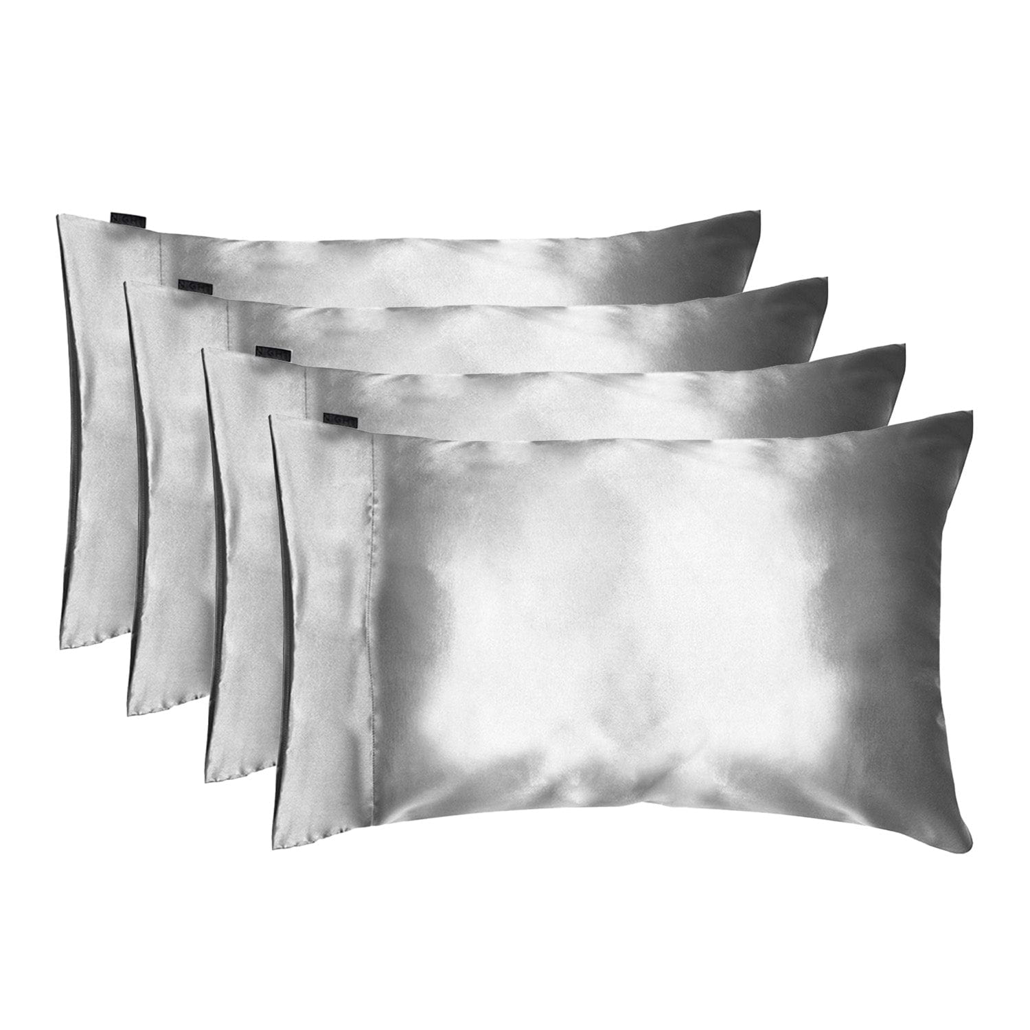 NIGHT Duplicate Standard/Queen / Silver Satin Washable Pillowcase - 4PK