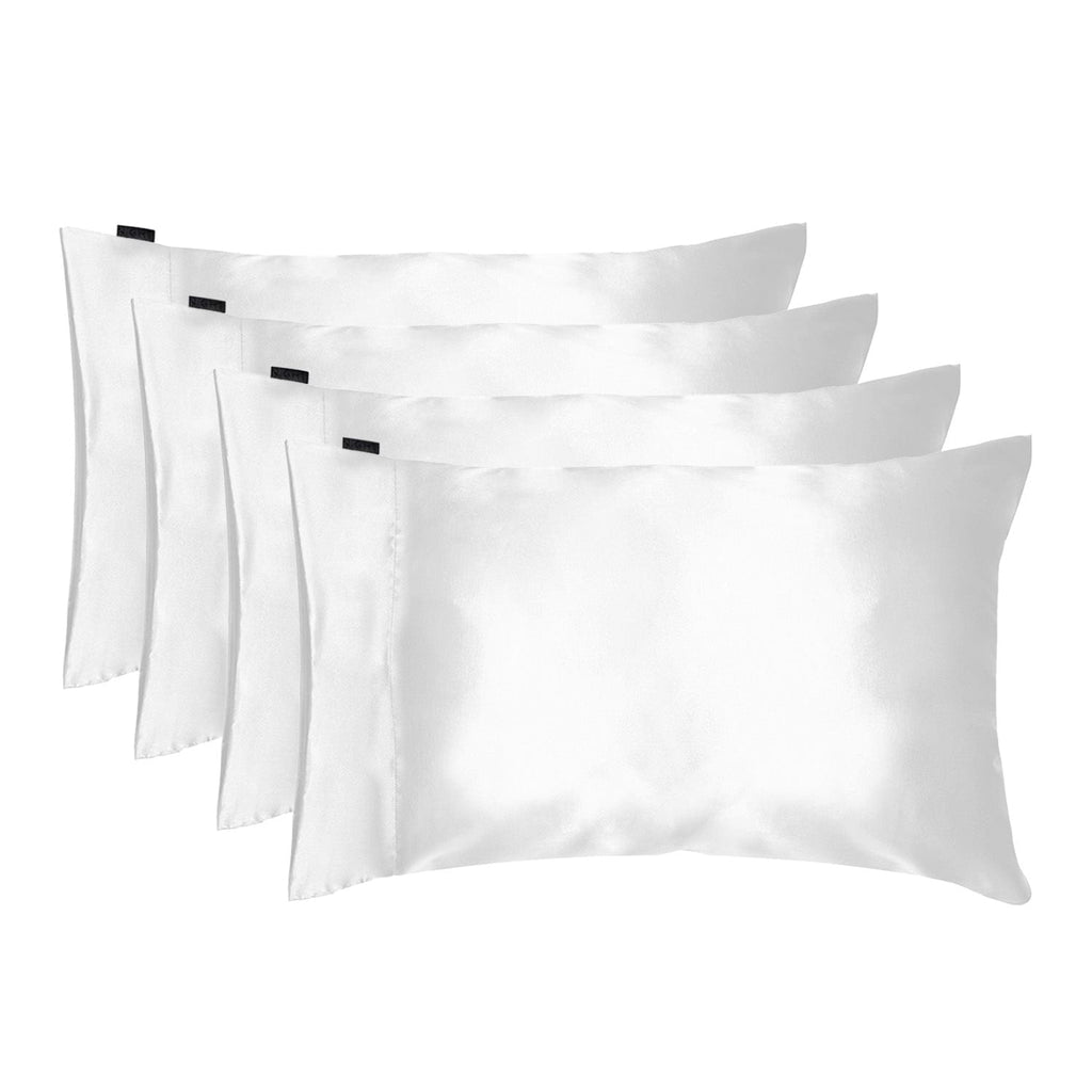 NIGHT Duplicate Standard/Queen / White Satin Washable Pillowcase - 4PK