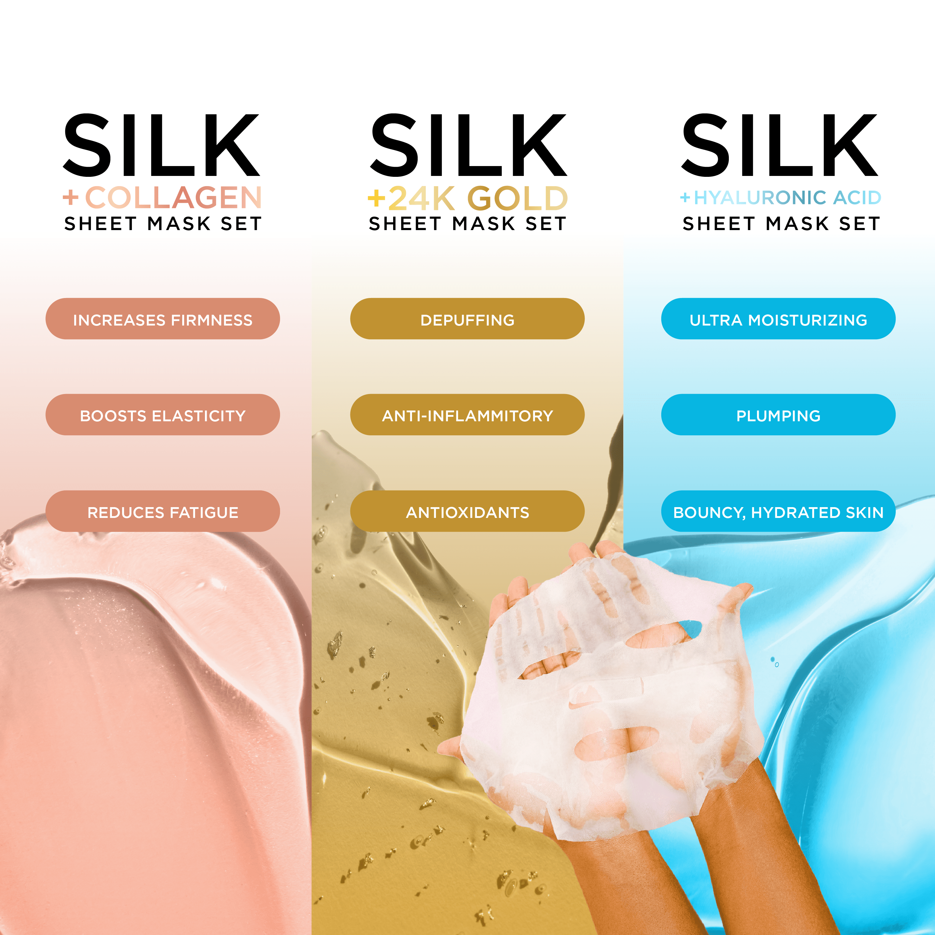 NIGHT Sheet Mask Silk + Hyaluronic Acid Sheet Masks