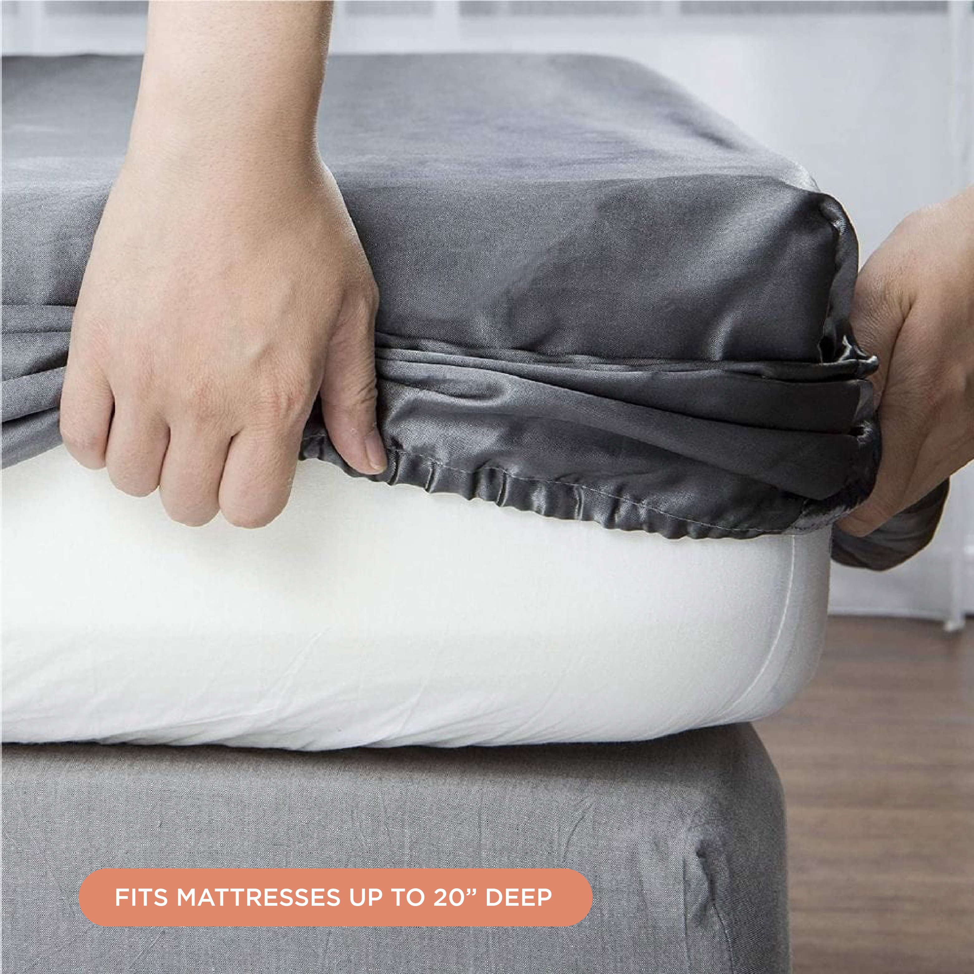 NIGHT Duplicate Satin Washable Sheets (2PC Bundle)