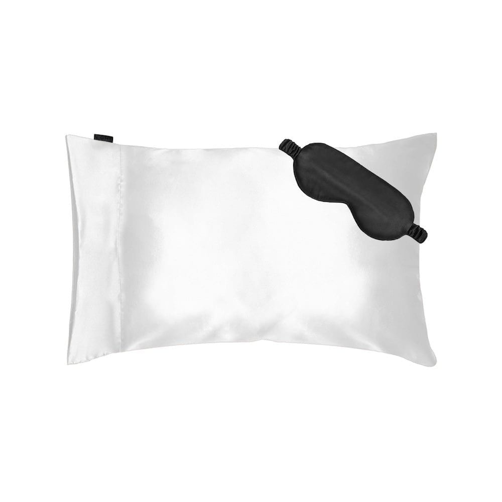 NIGHT PC + Eyemask Standard/Queen / White Satin Gift Set (2 Piece)