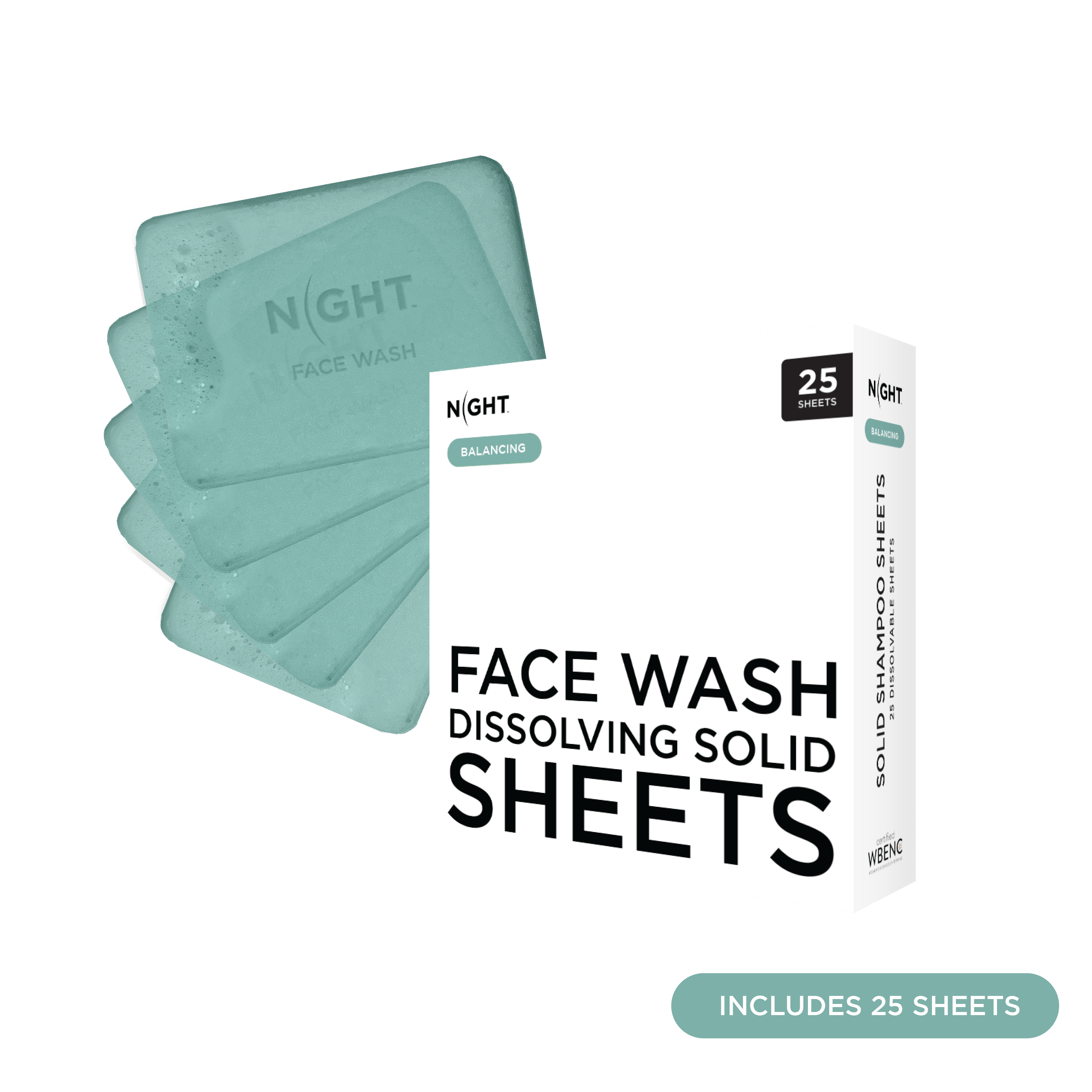 NIGHT Duplicate Solid Facewash Dissolving Sheets (25PK)