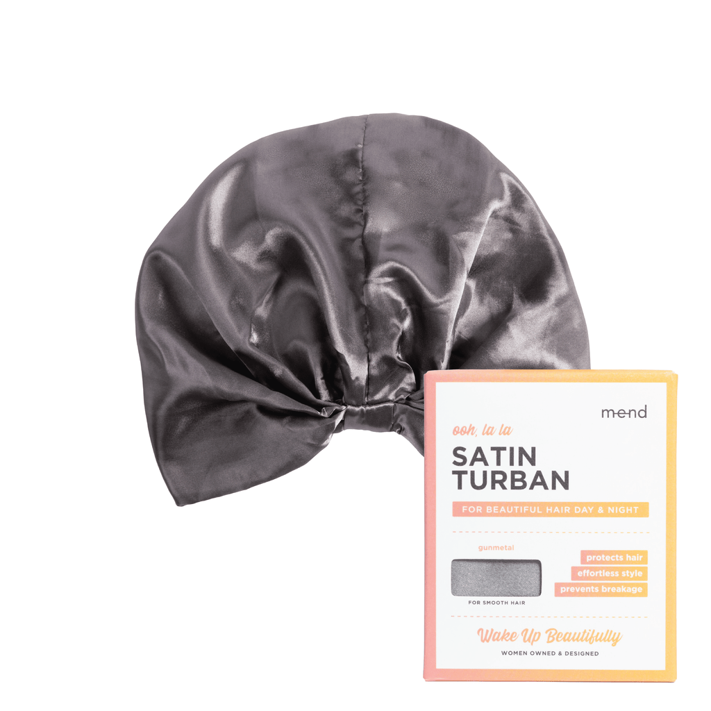 MEND HAIR ACCESSORIES GREY Satin Turban