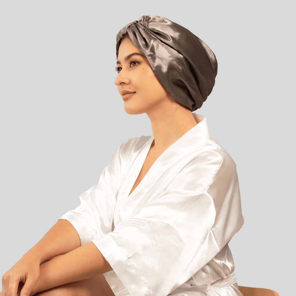 MEND HAIR ACCESSORIES GREY Satin Turban