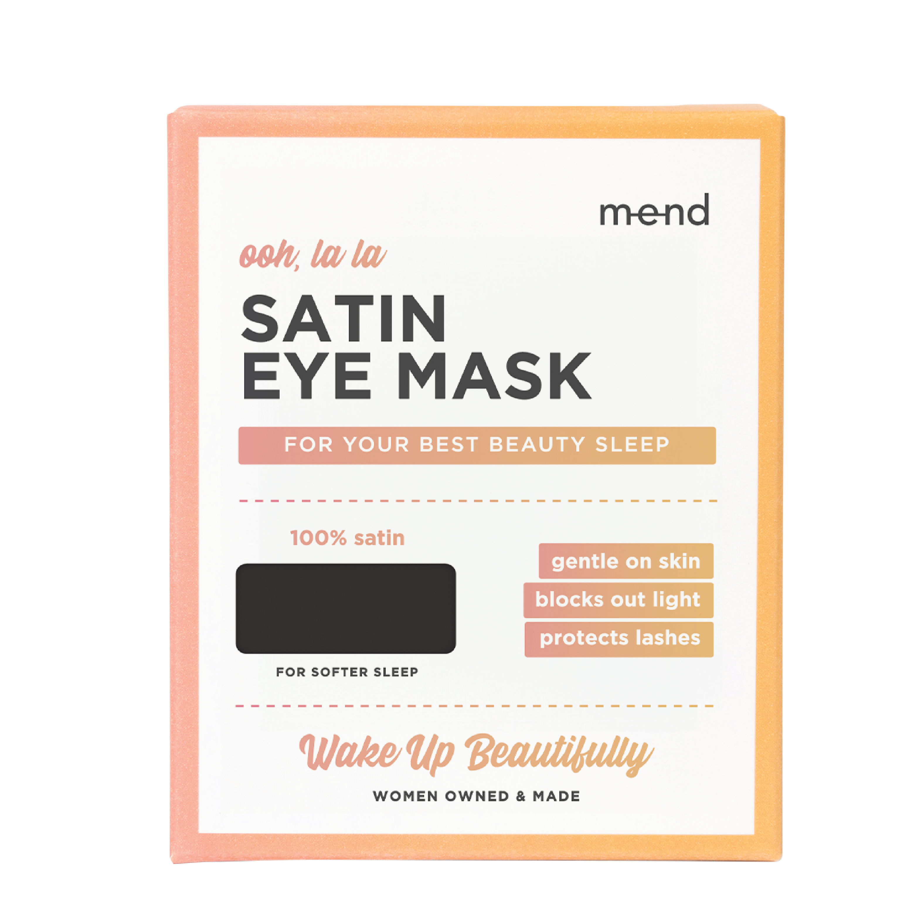 MEND SLEEP MASKS Black Satin Blackout Sleep mask