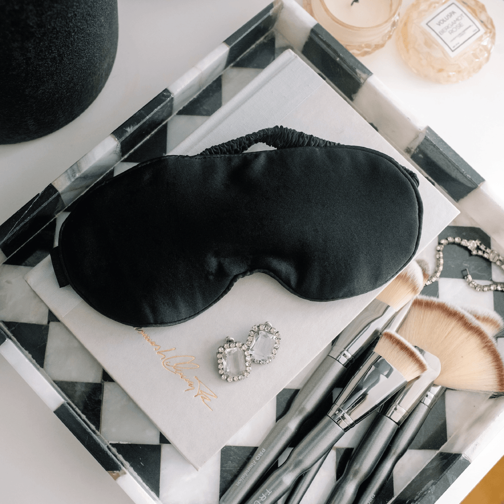 eye mask on desk tray