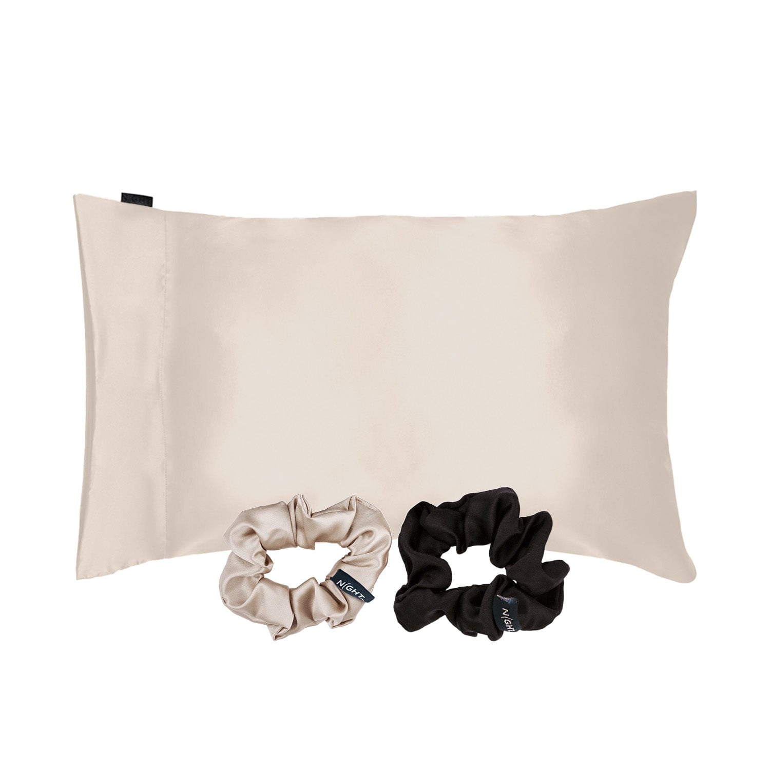 Night Satin Pillowcase & Scrunchies 3PC Set - King - Blush