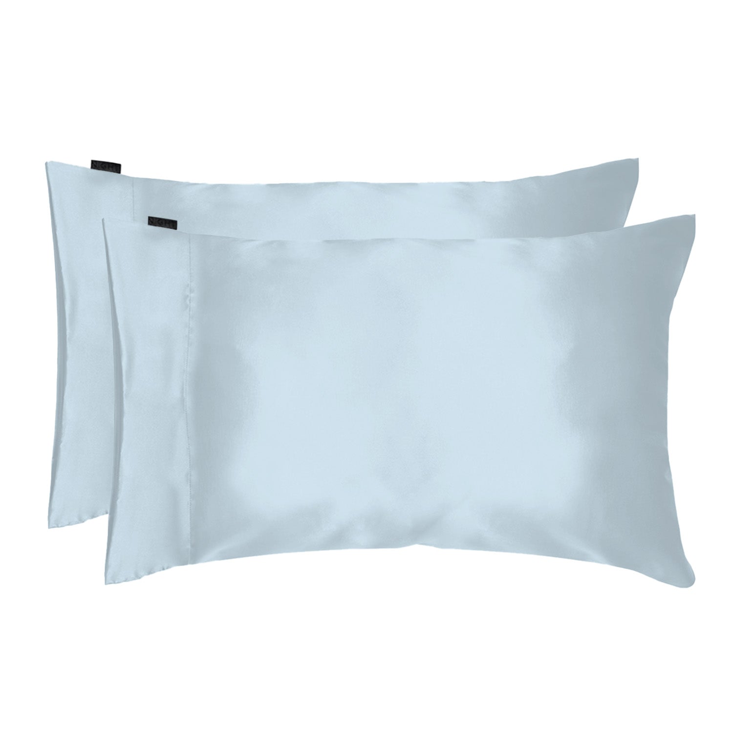 NIGHT Duplicate Standard/Queen / Light Blue Satin Washable Pillowcase (2PK)