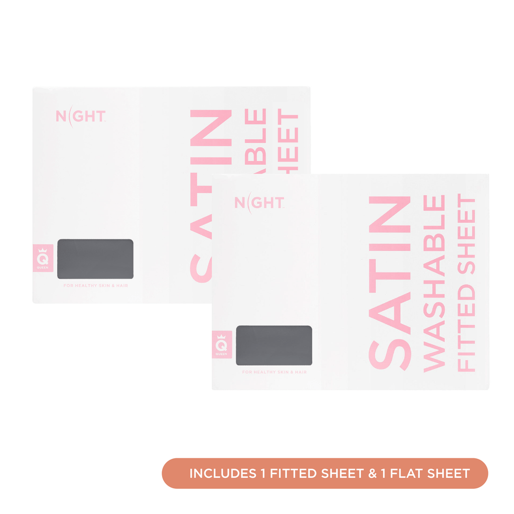 NIGHT Duplicate Satin Washable Sheets (2PC Bundle)