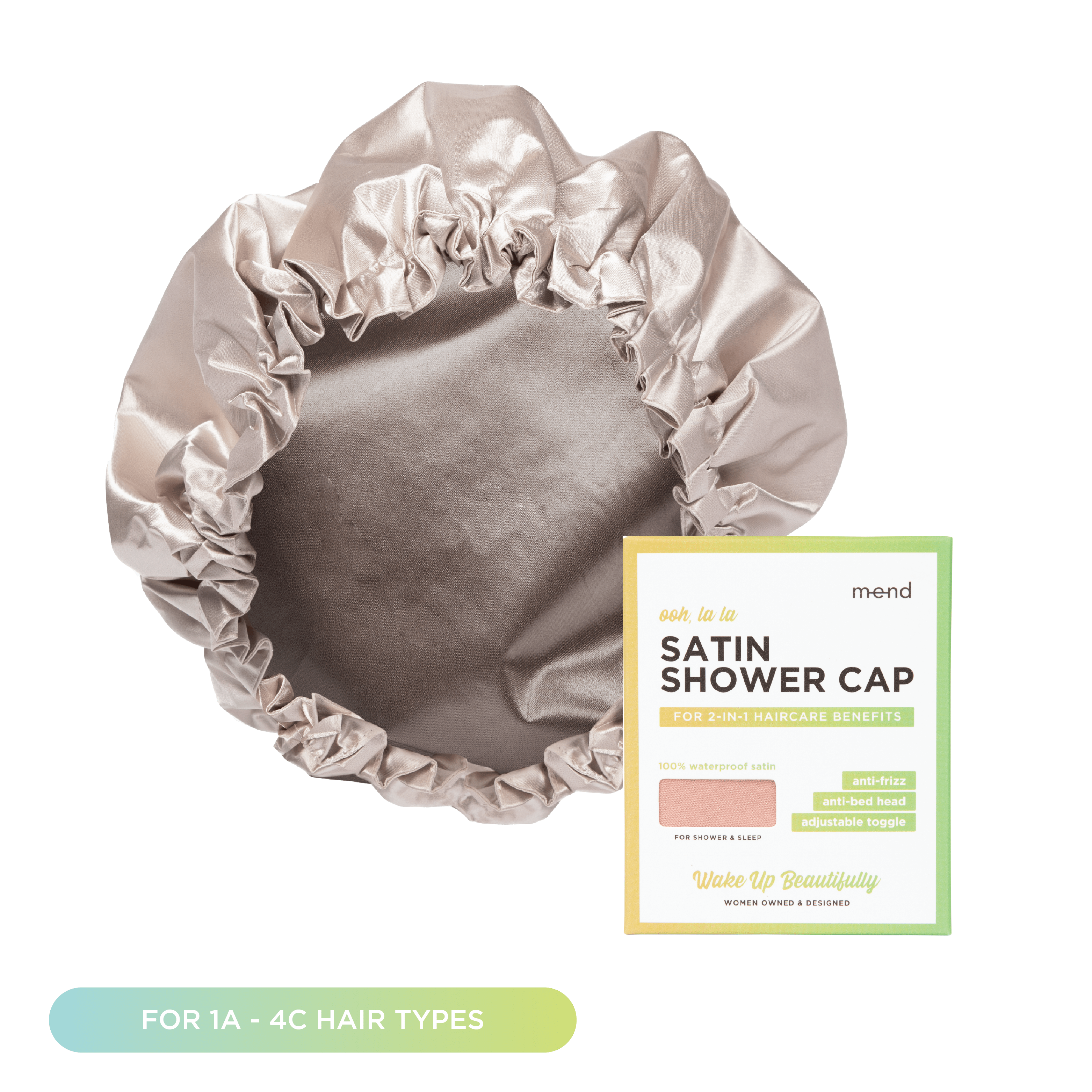 MEND Shower Cap CHAMP Satin Shower & Sleep Cap