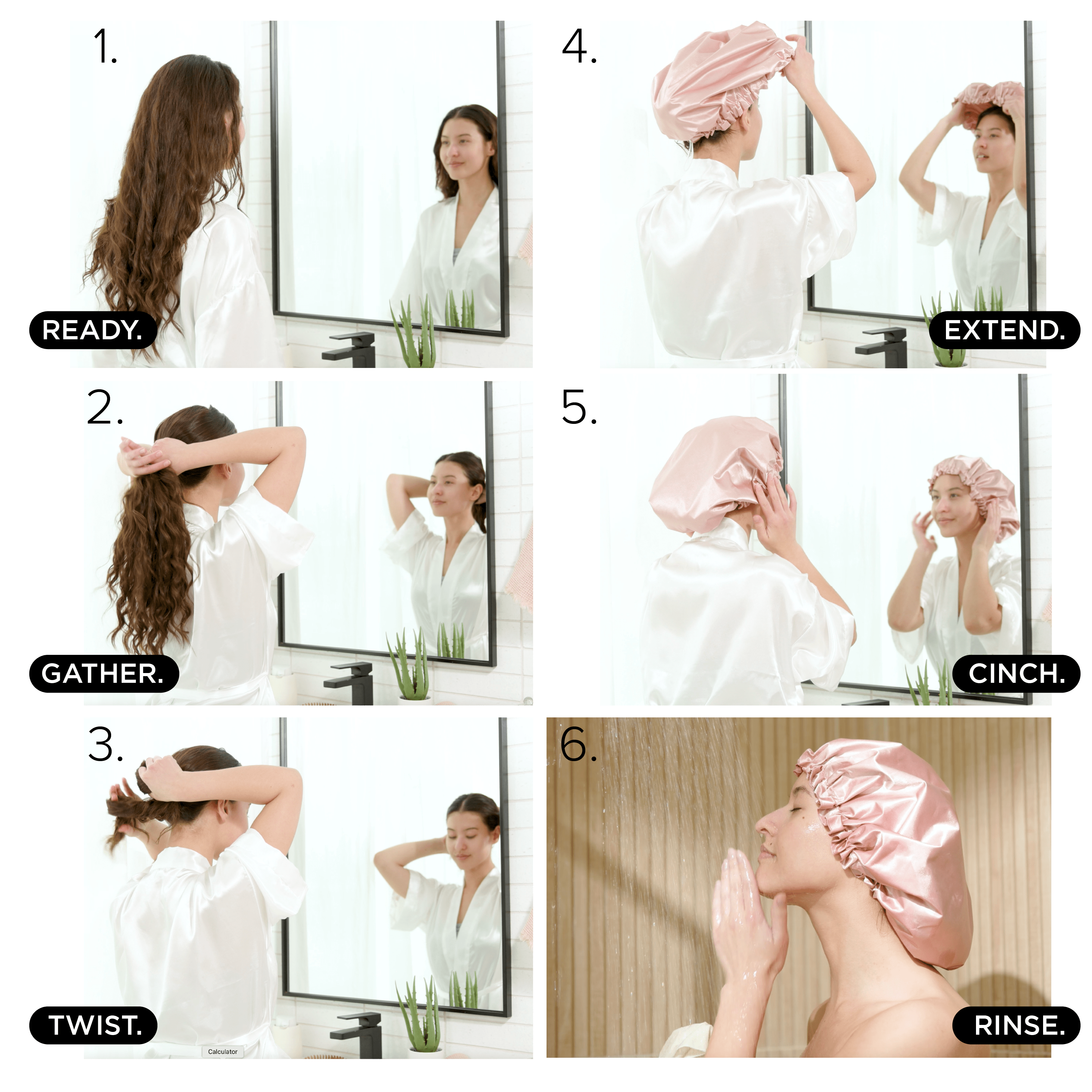 MEND Shower Cap Satin Shower & Sleep Cap