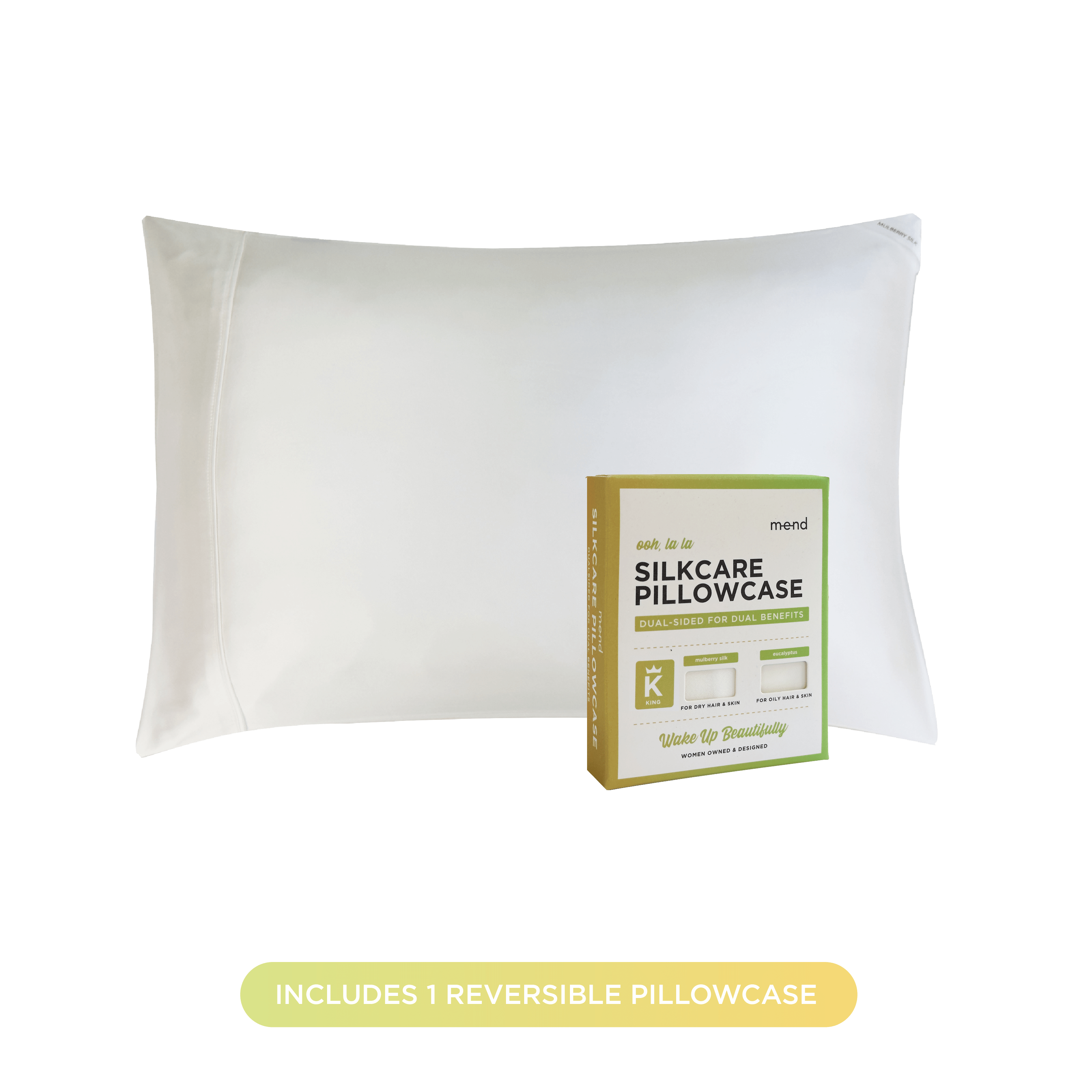 MEND PC DUAL White / S/Q Silk Care Pillowcase