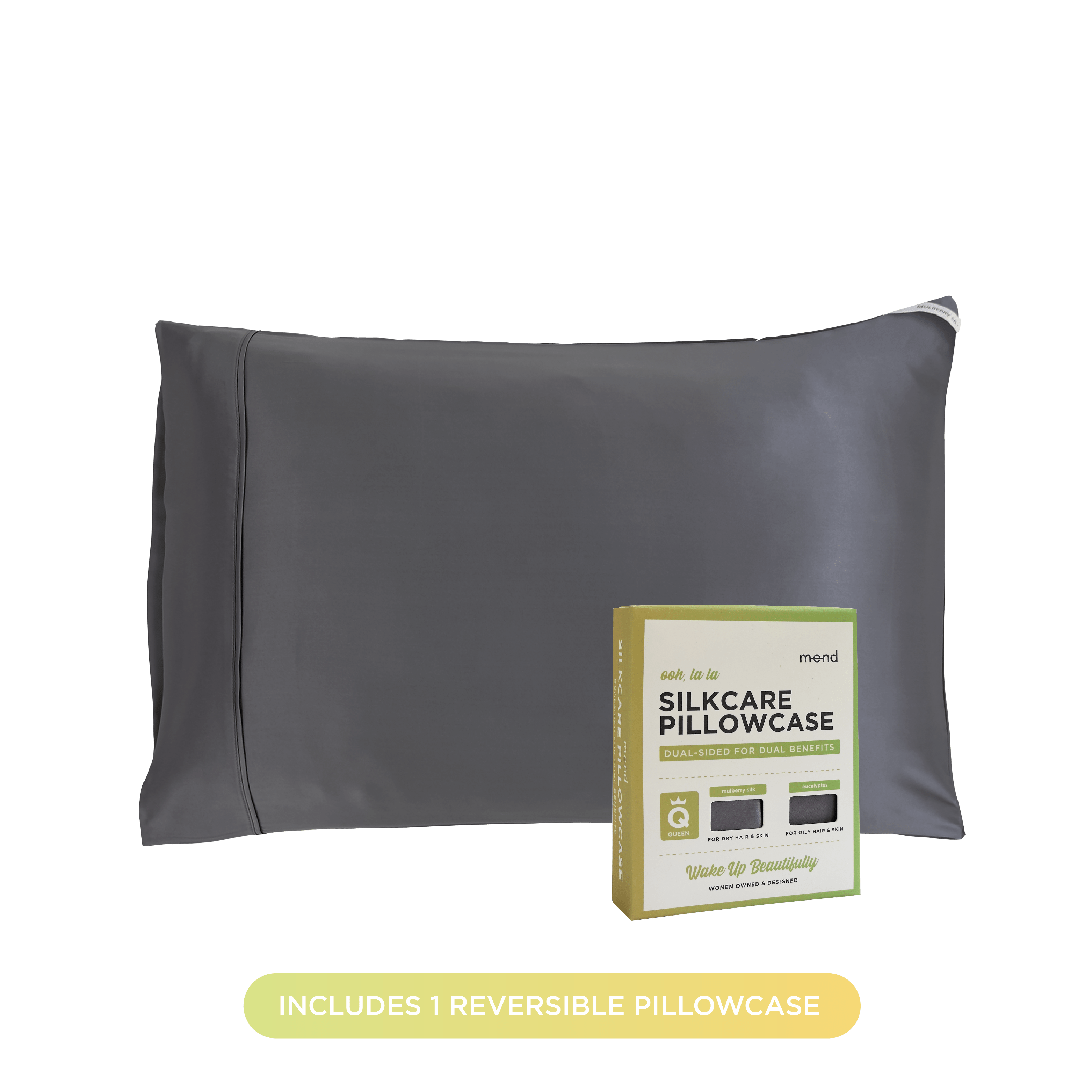 MEND PC DUAL Gunmetal / S/Q Silk Care Pillowcase