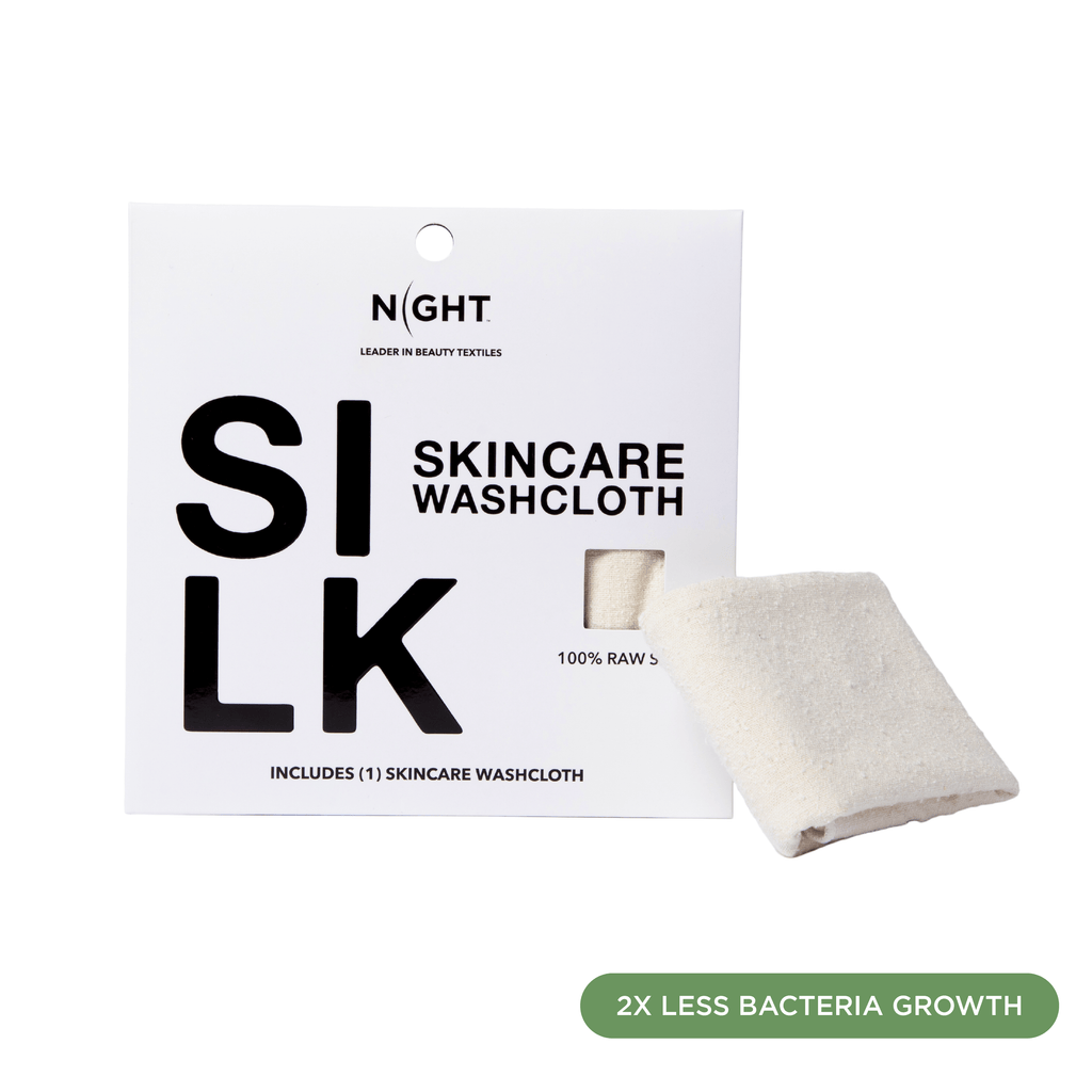 NIGHT Wc Silk Raw Silk Skincare Washcloths - 2 Pack